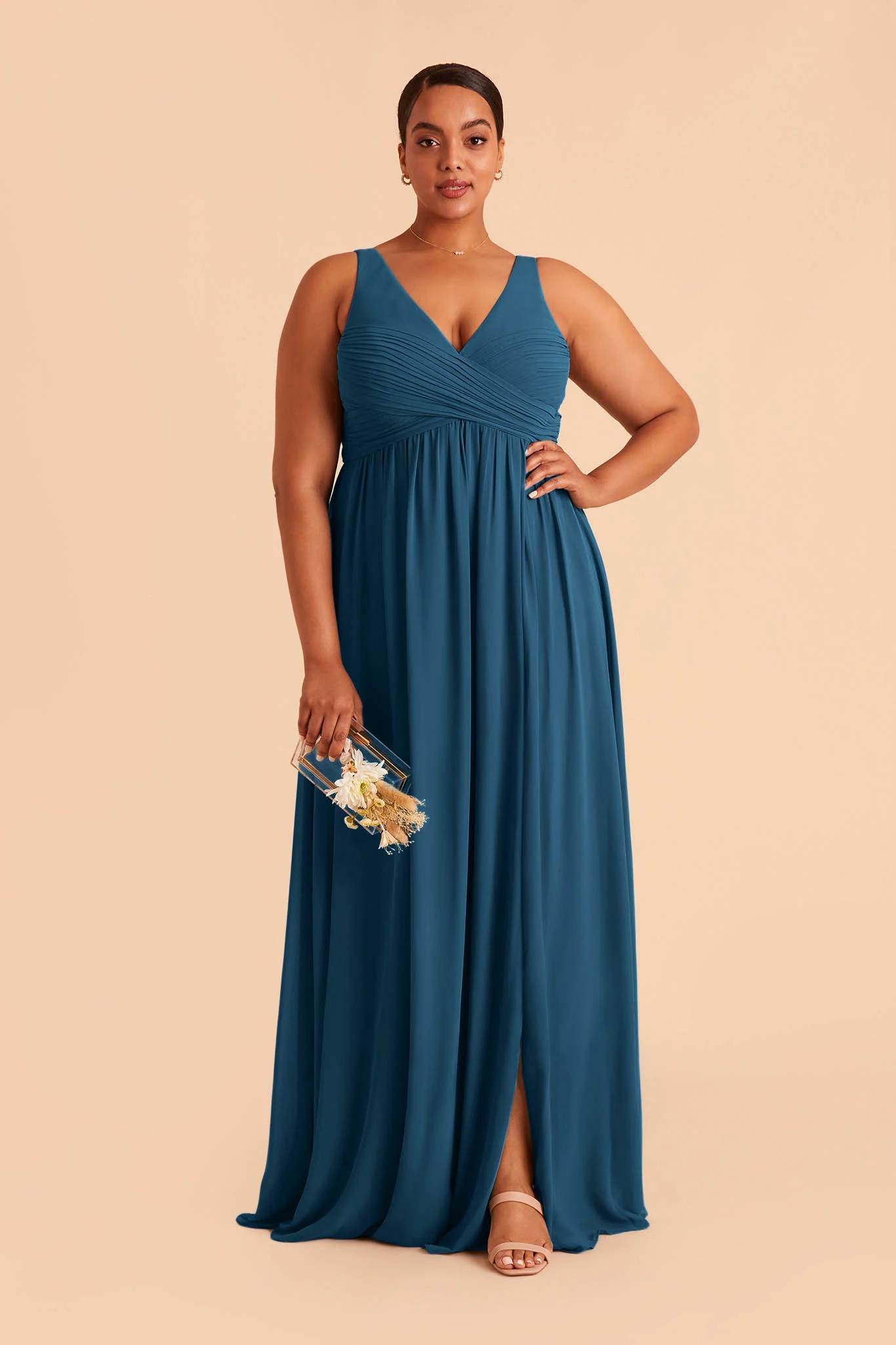 Laurie Chiffon Dress - Dark Teal - Image 3