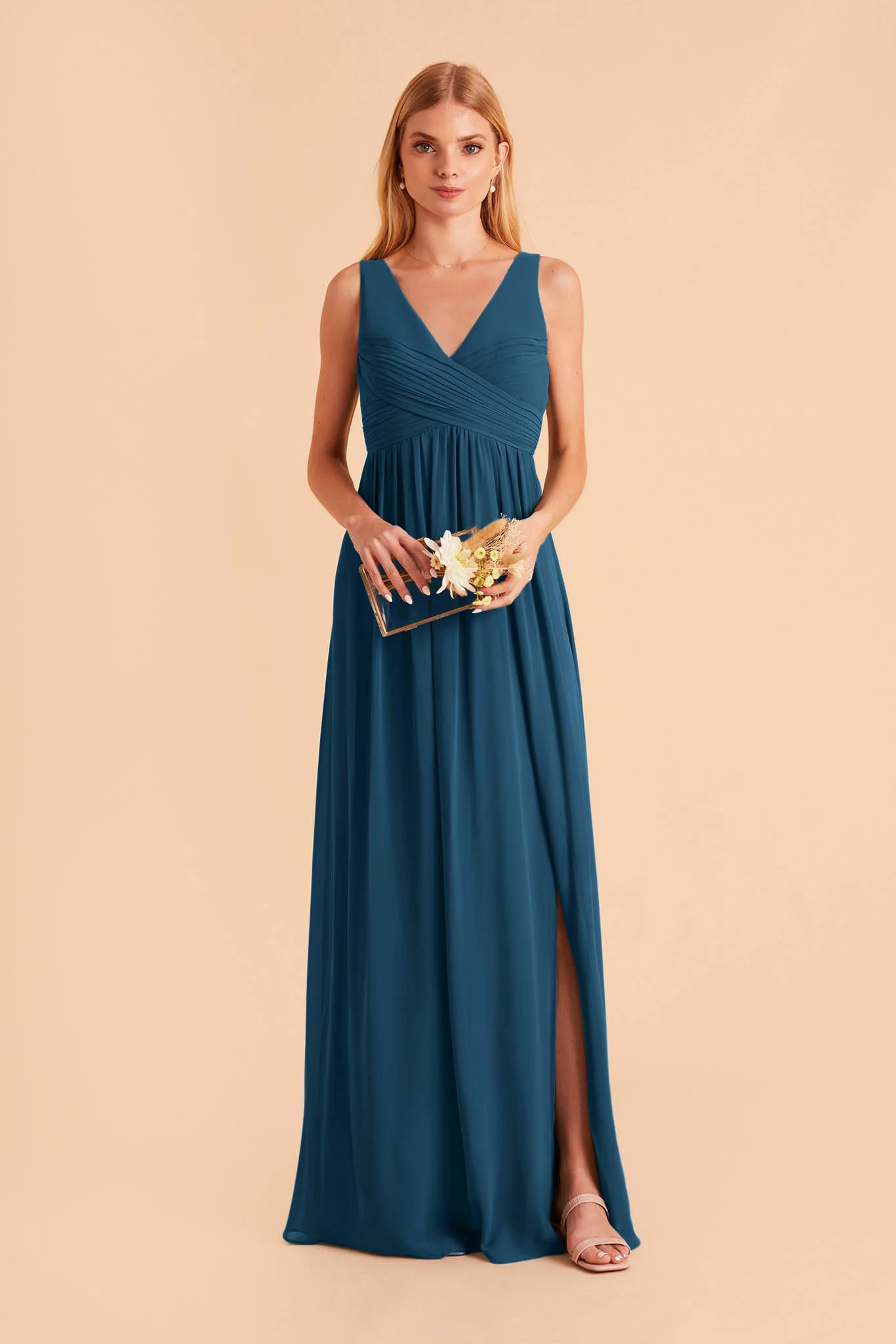 Laurie Chiffon Dress - Dark Teal - Image 4