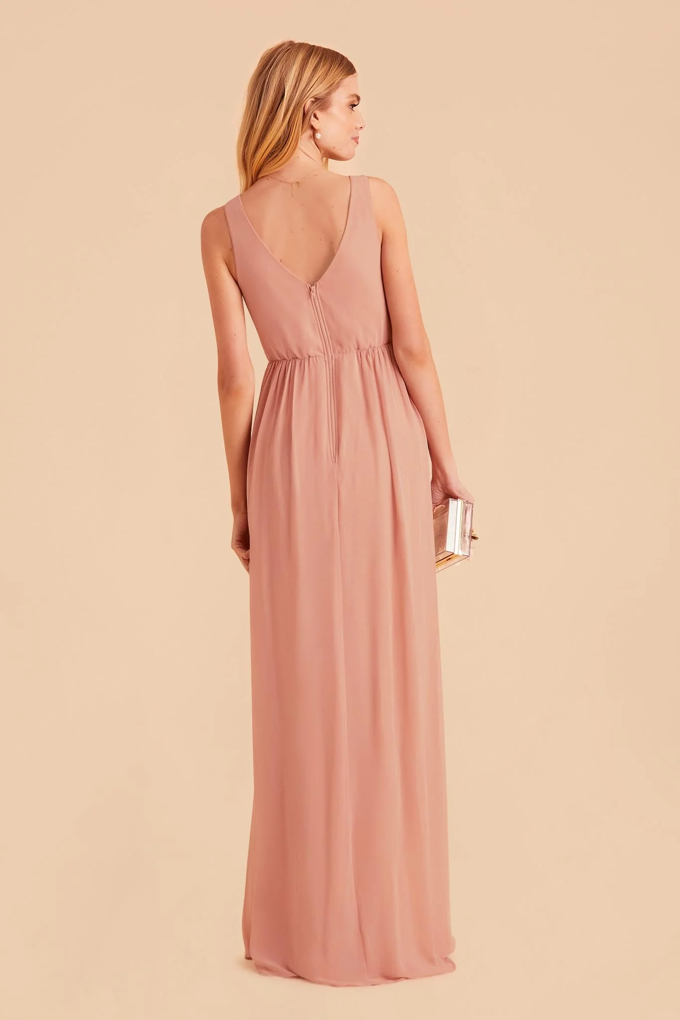 Laurie Chiffon Dress - Dusty Rose - Image 6