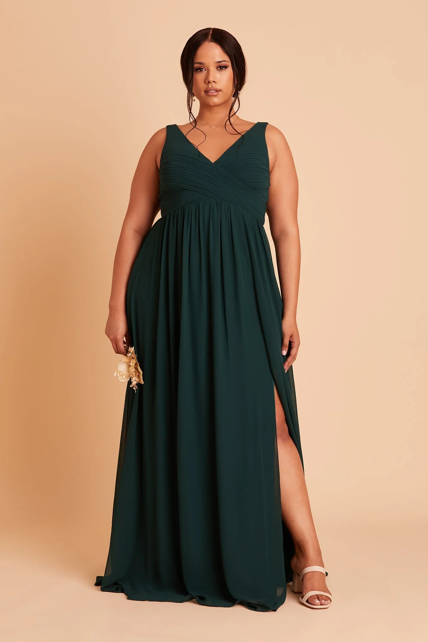 Laurie Chiffon Dress - Emerald - Image 10
