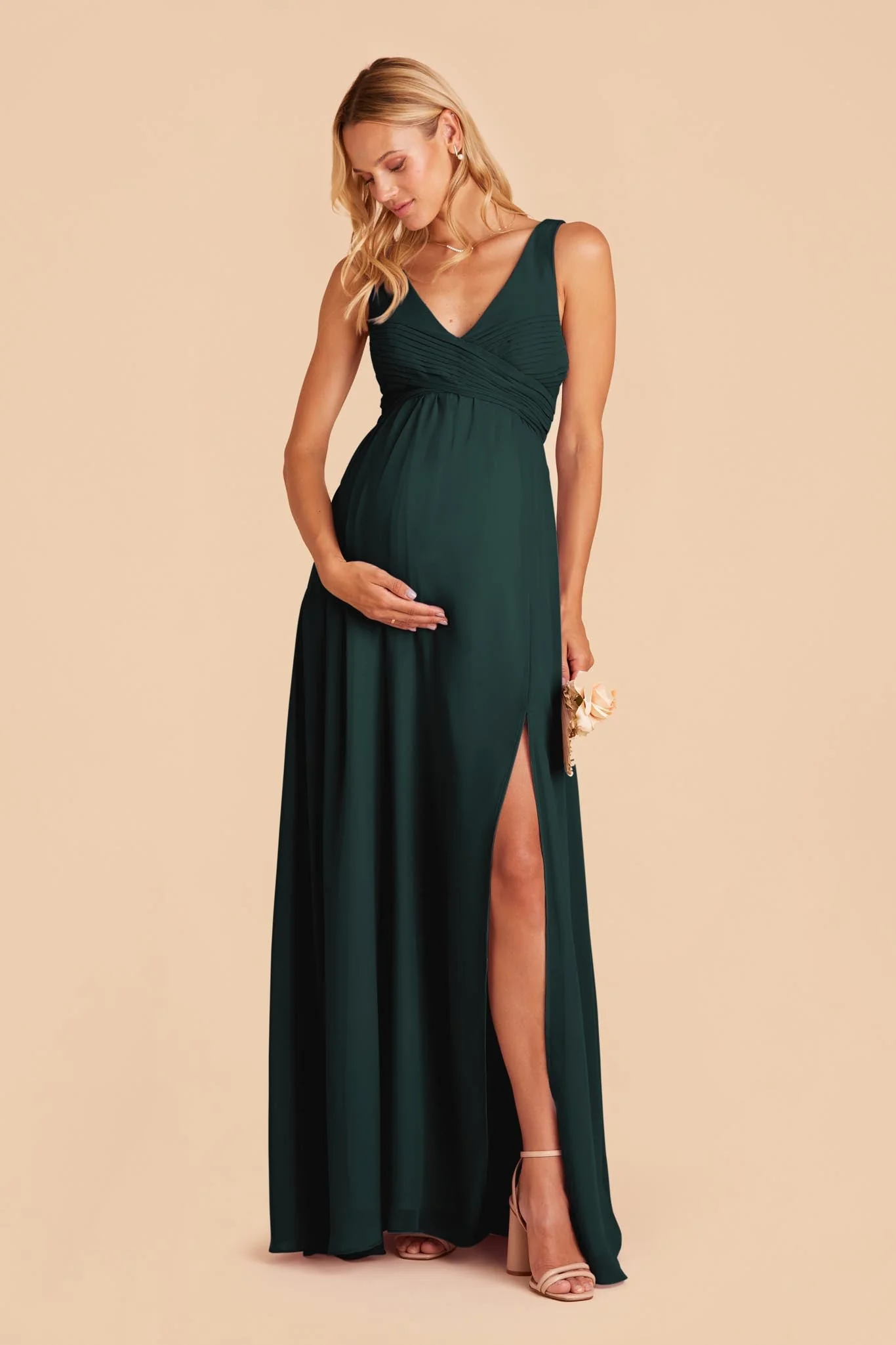Laurie Chiffon Dress - Emerald - Image 2