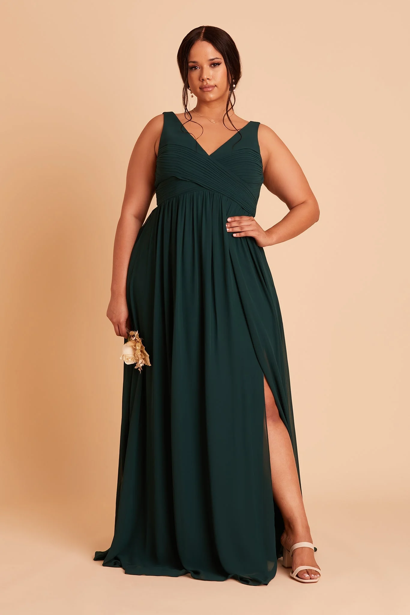 Laurie Chiffon Dress - Emerald - Image 3