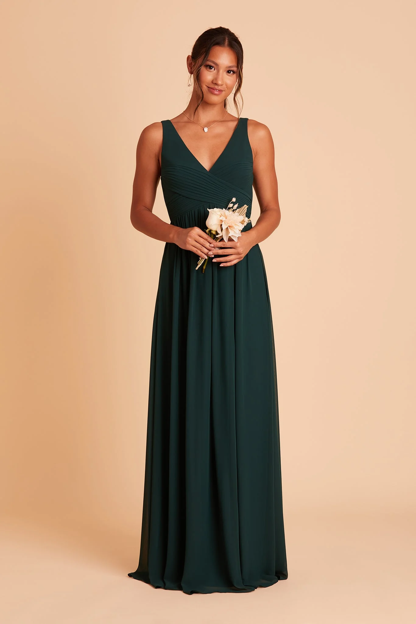 Laurie Chiffon Dress - Emerald - Image 4