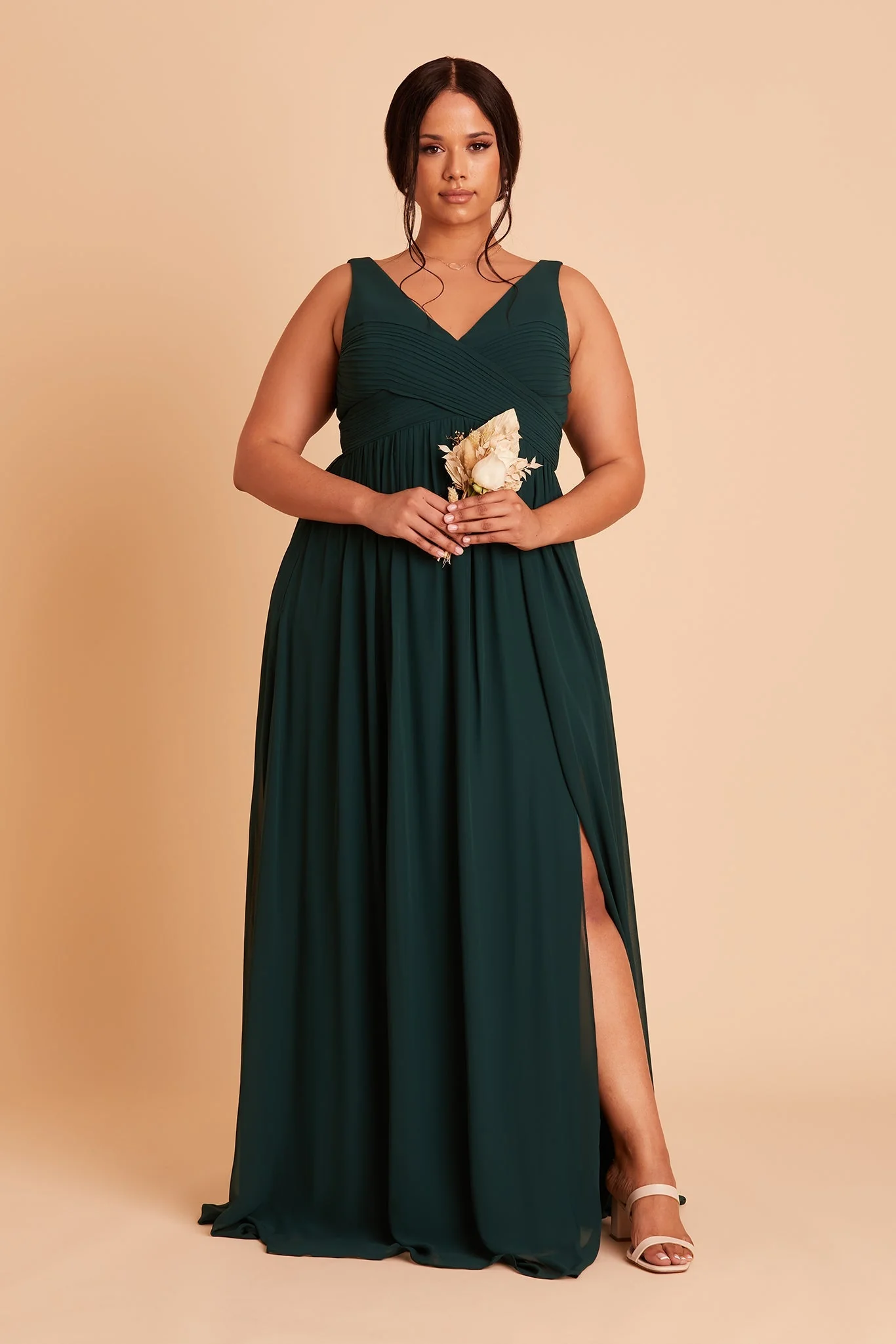 Laurie Chiffon Dress - Emerald - Image 9