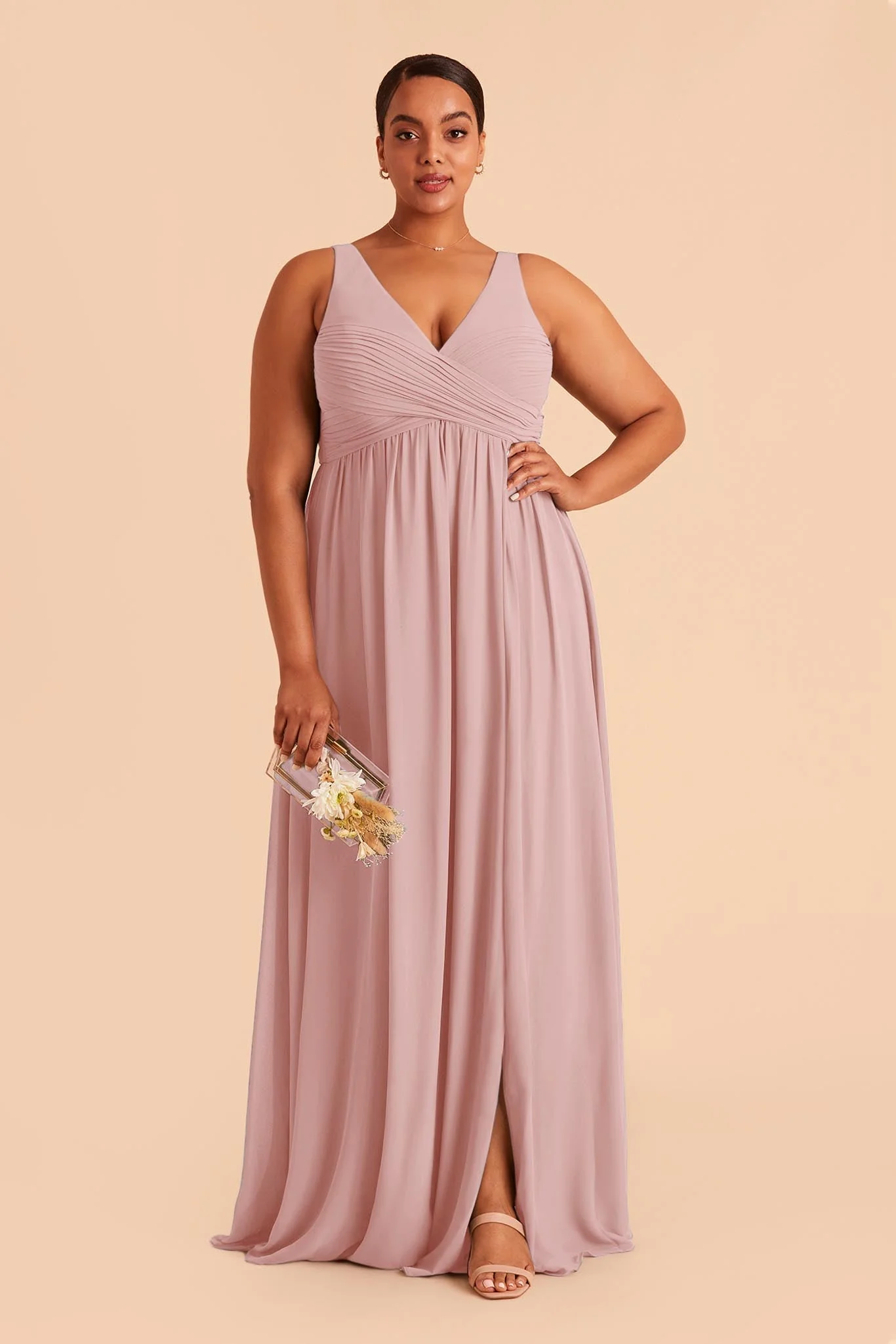Laurie Chiffon Dress - English Rose - Image 3
