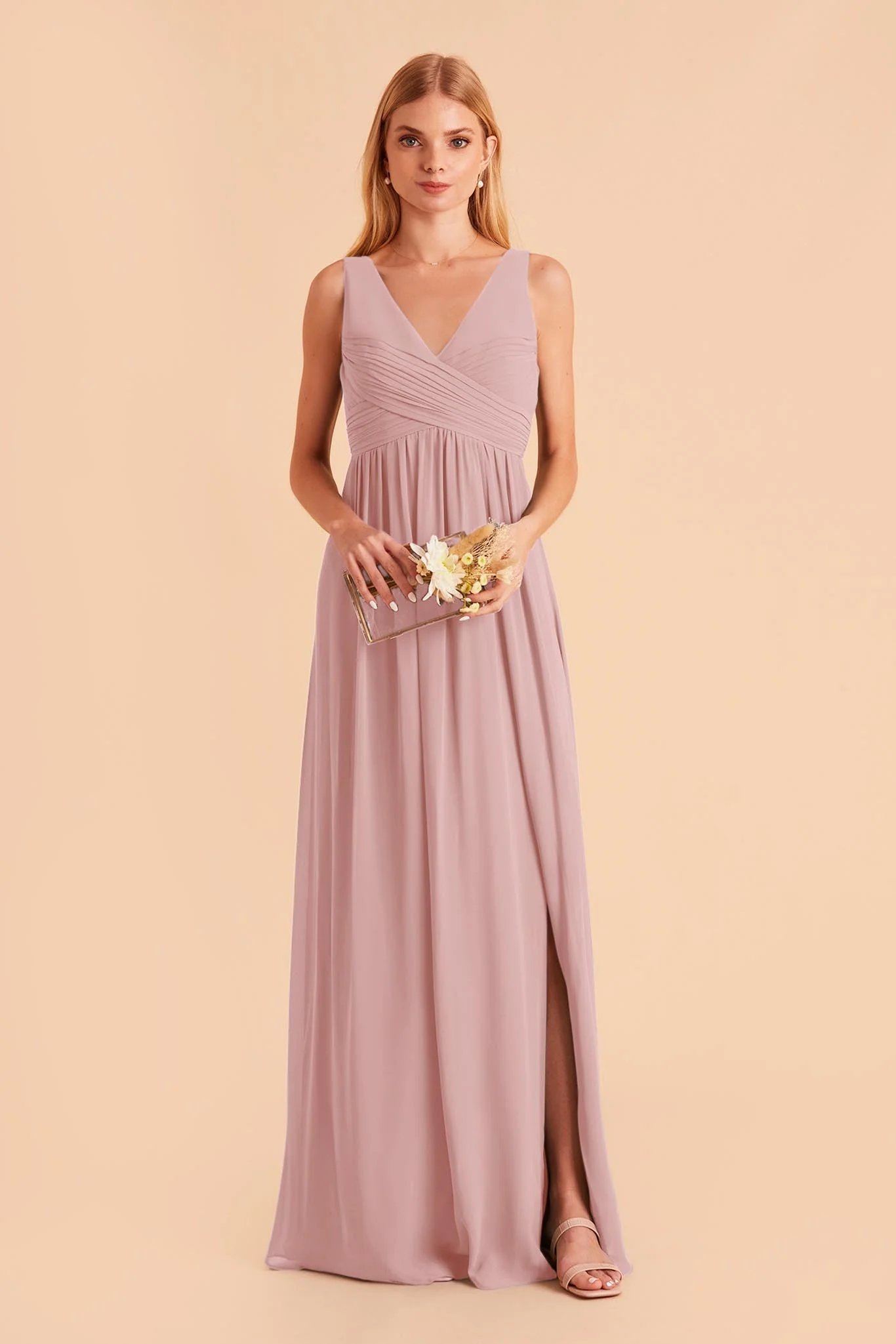 Laurie Chiffon Dress - English Rose - Image 4