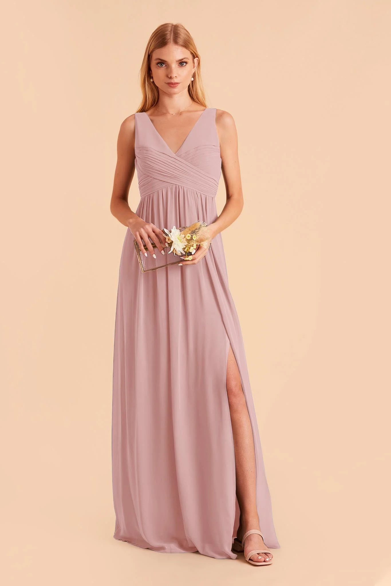 Laurie Chiffon Dress - English Rose - Image 5
