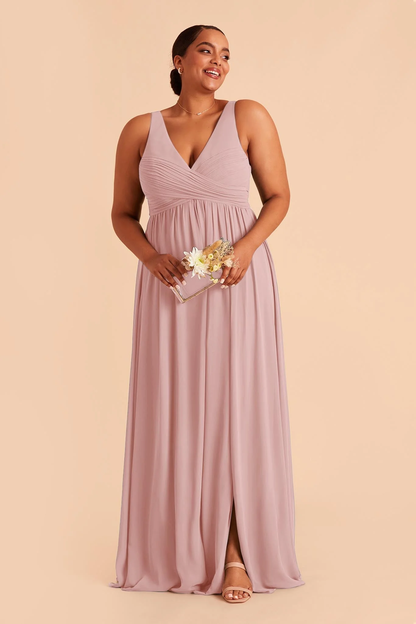 Laurie Chiffon Dress - English Rose - Image 7