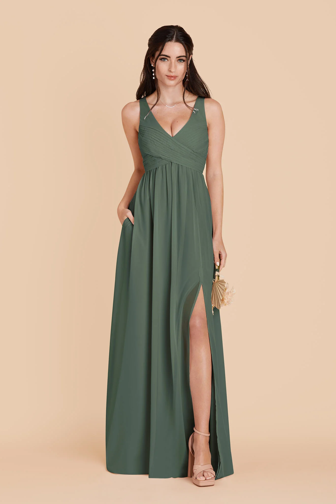 Laurie Chiffon Dress - Eucalyptus