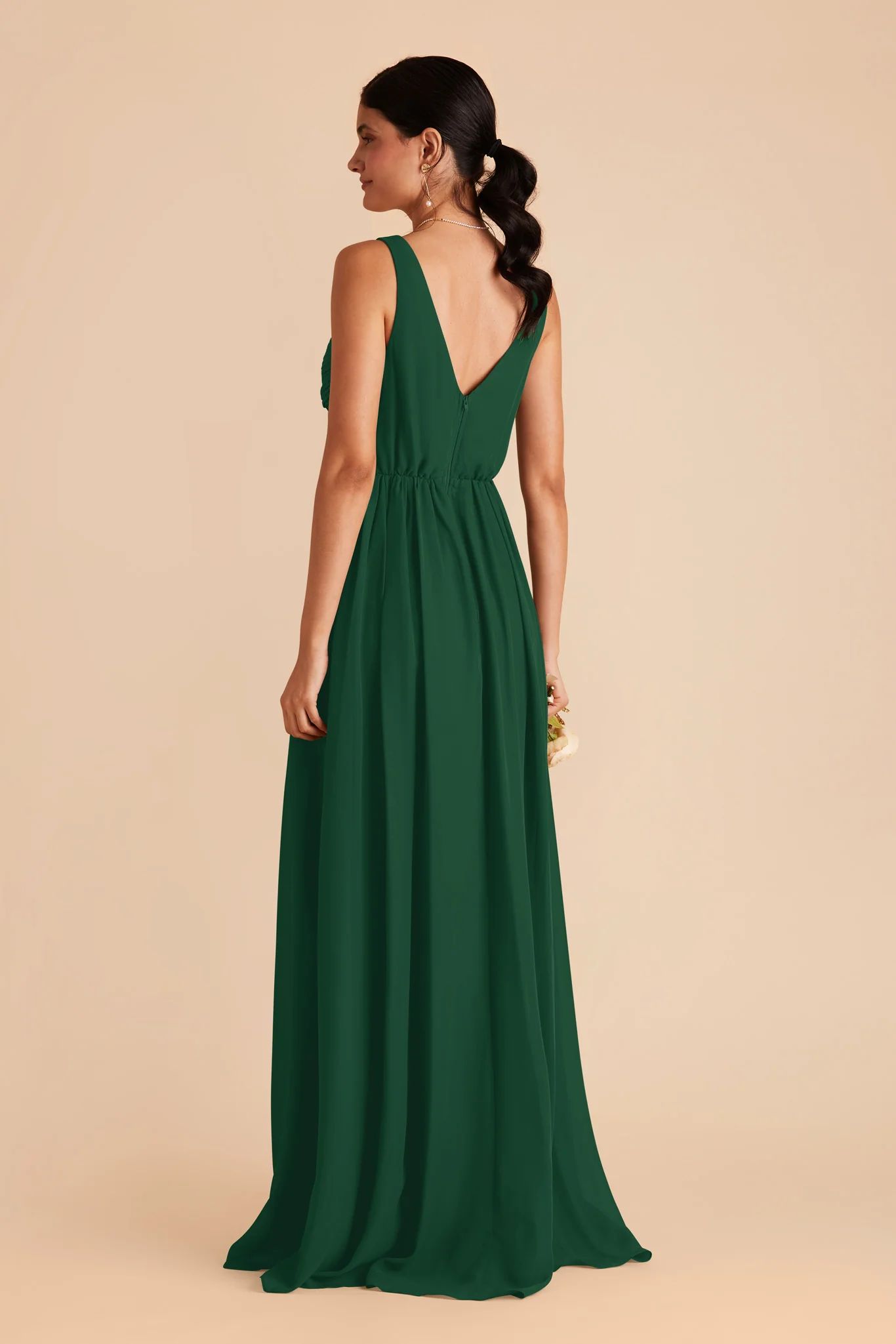 Laurie Chiffon Dress - Forest Green - Image 6