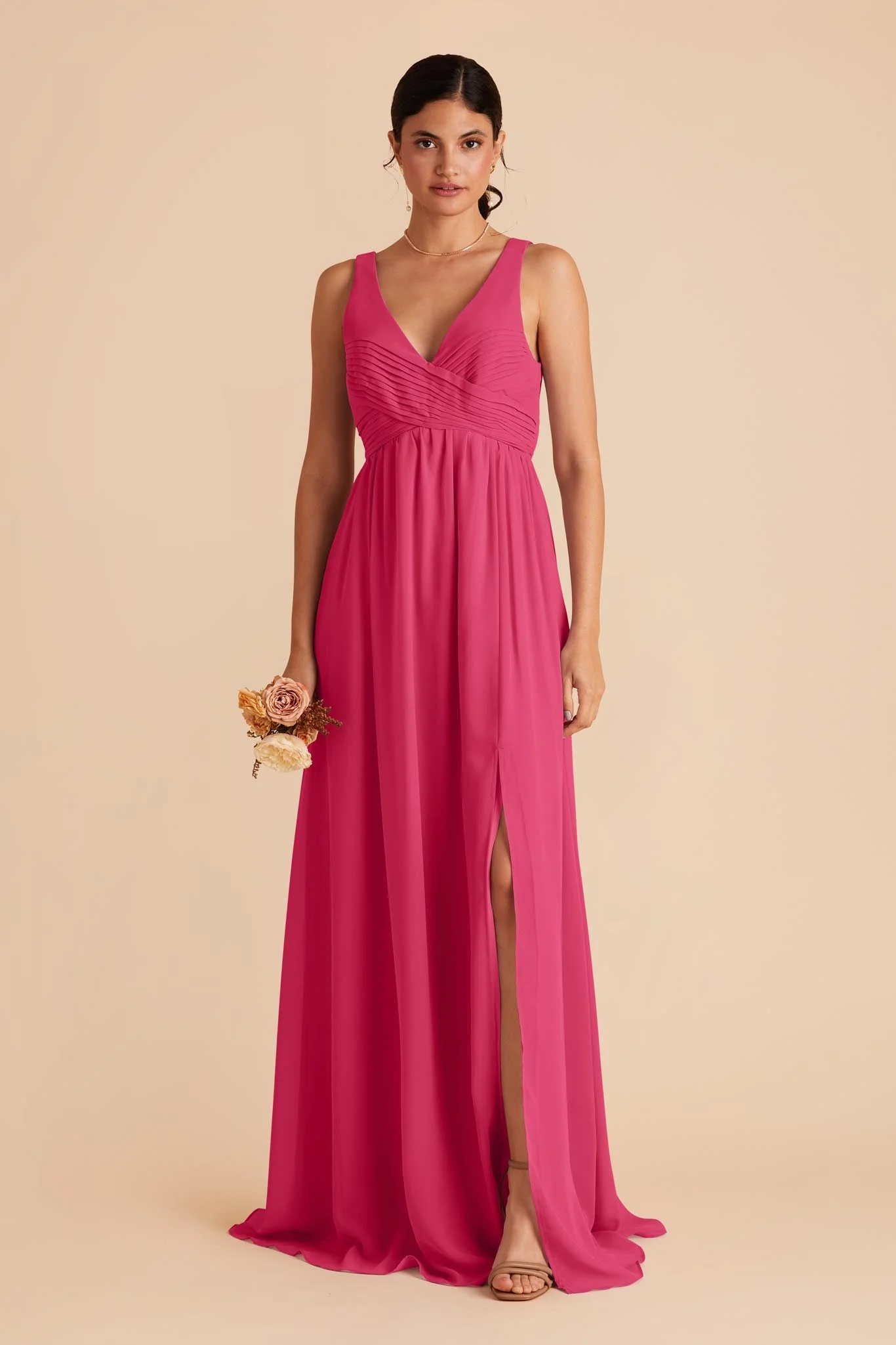 Laurie Chiffon Dress - Fuchsia - Image 3