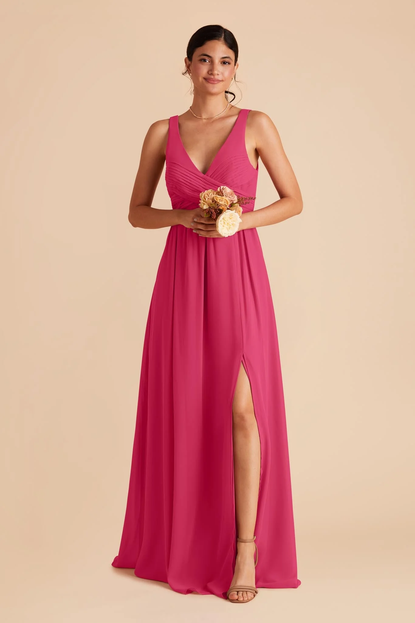 Laurie Chiffon Dress - Fuchsia - Image 4
