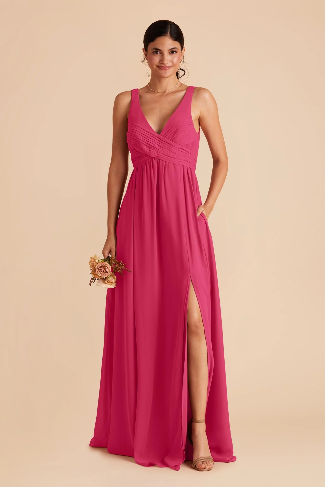 Laurie Chiffon Dress - Fuchsia - Image 7