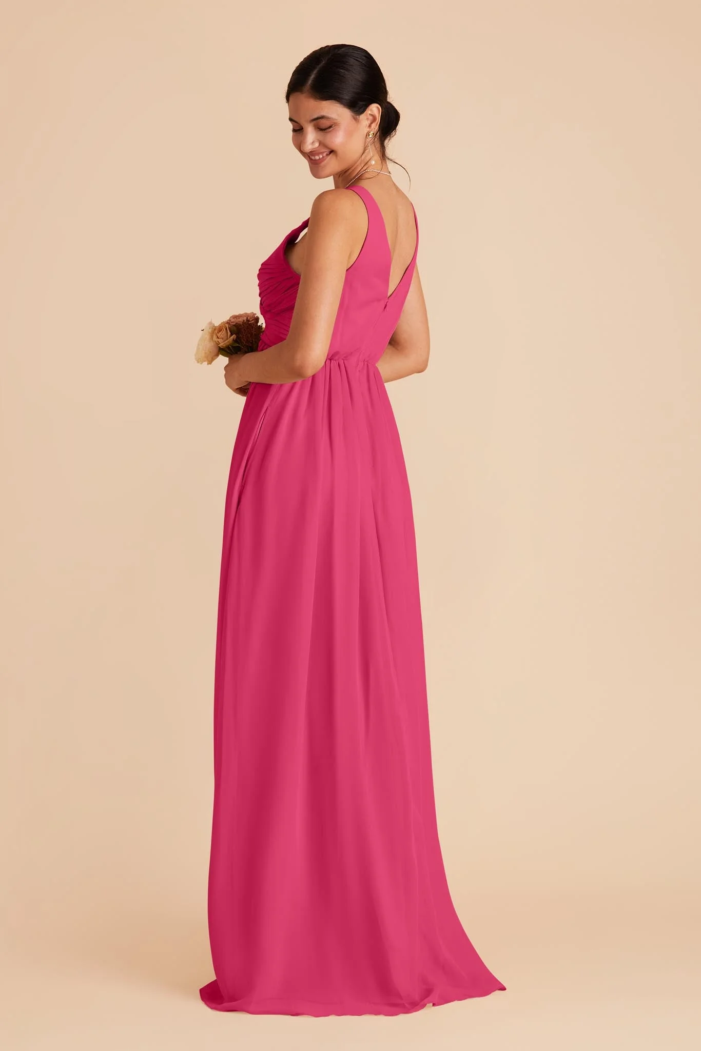 Laurie Chiffon Dress - Fuchsia - Image 8