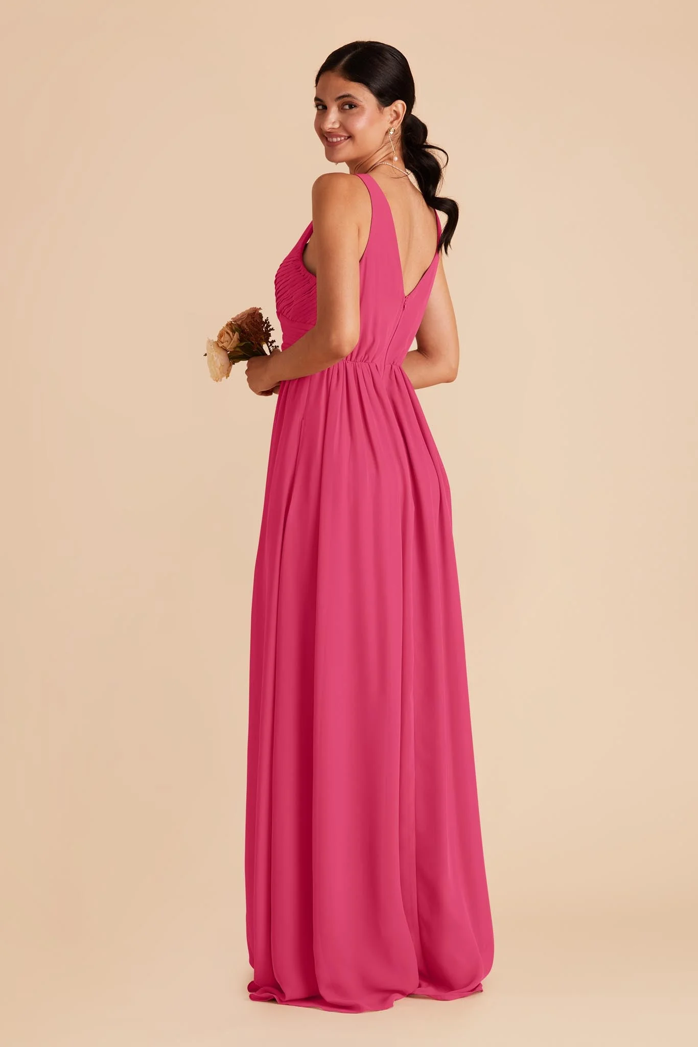 Laurie Chiffon Dress - Fuchsia - Image 9