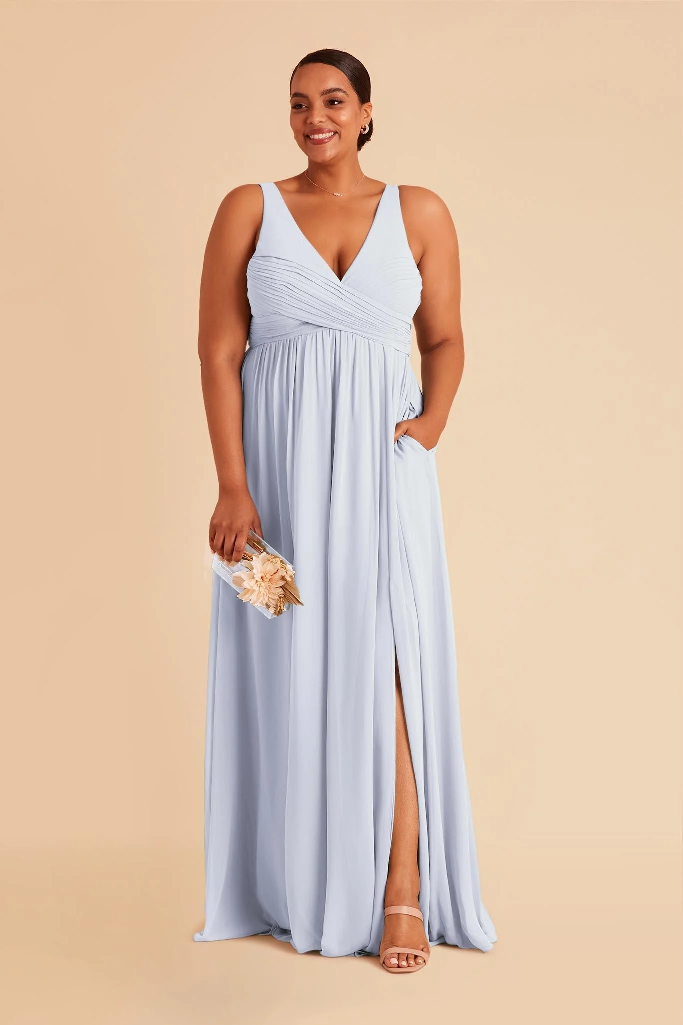 Laurie Chiffon Dress - Ice Blue - Image 11