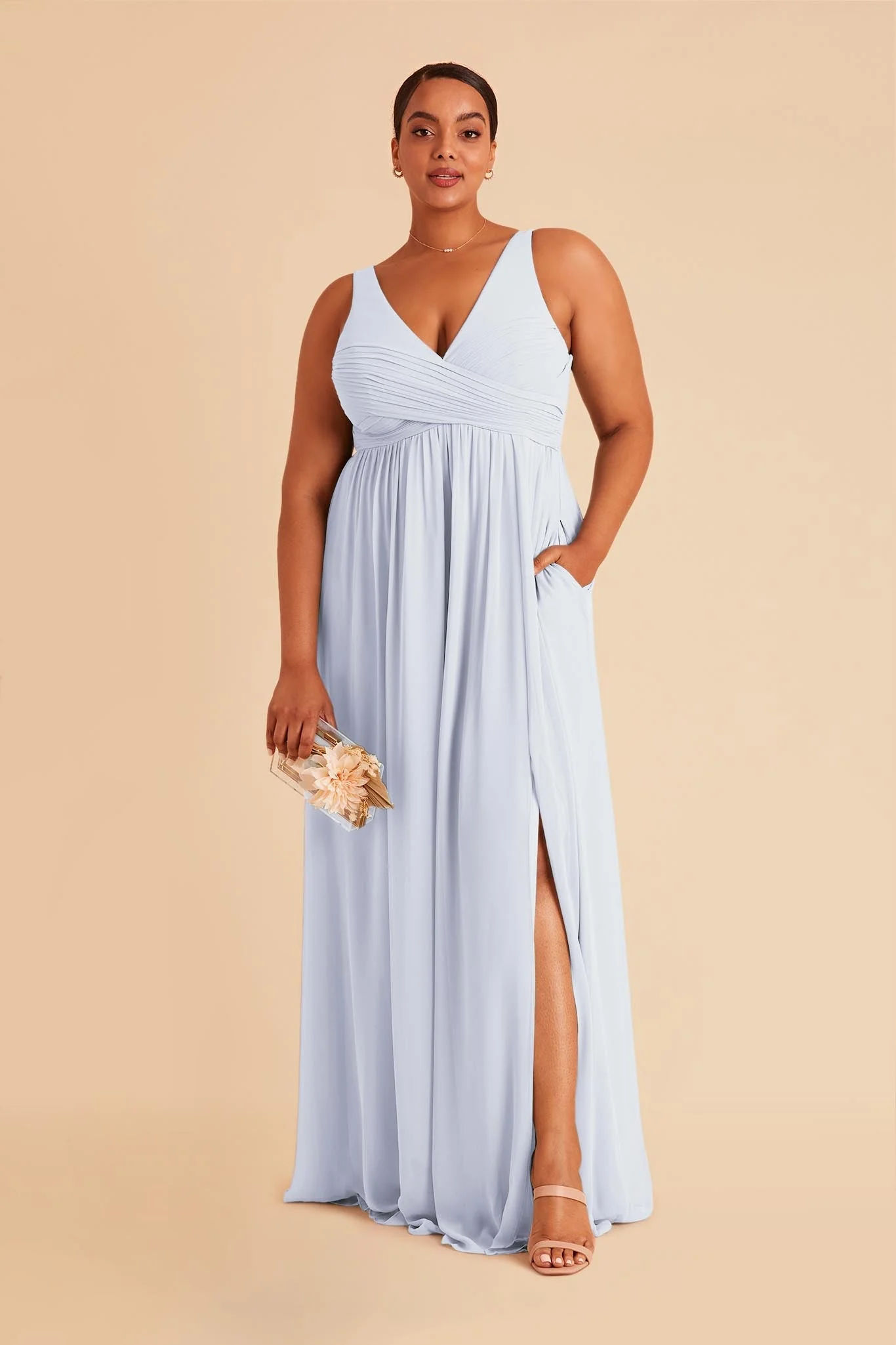 Laurie Chiffon Dress - Ice Blue - Image 12