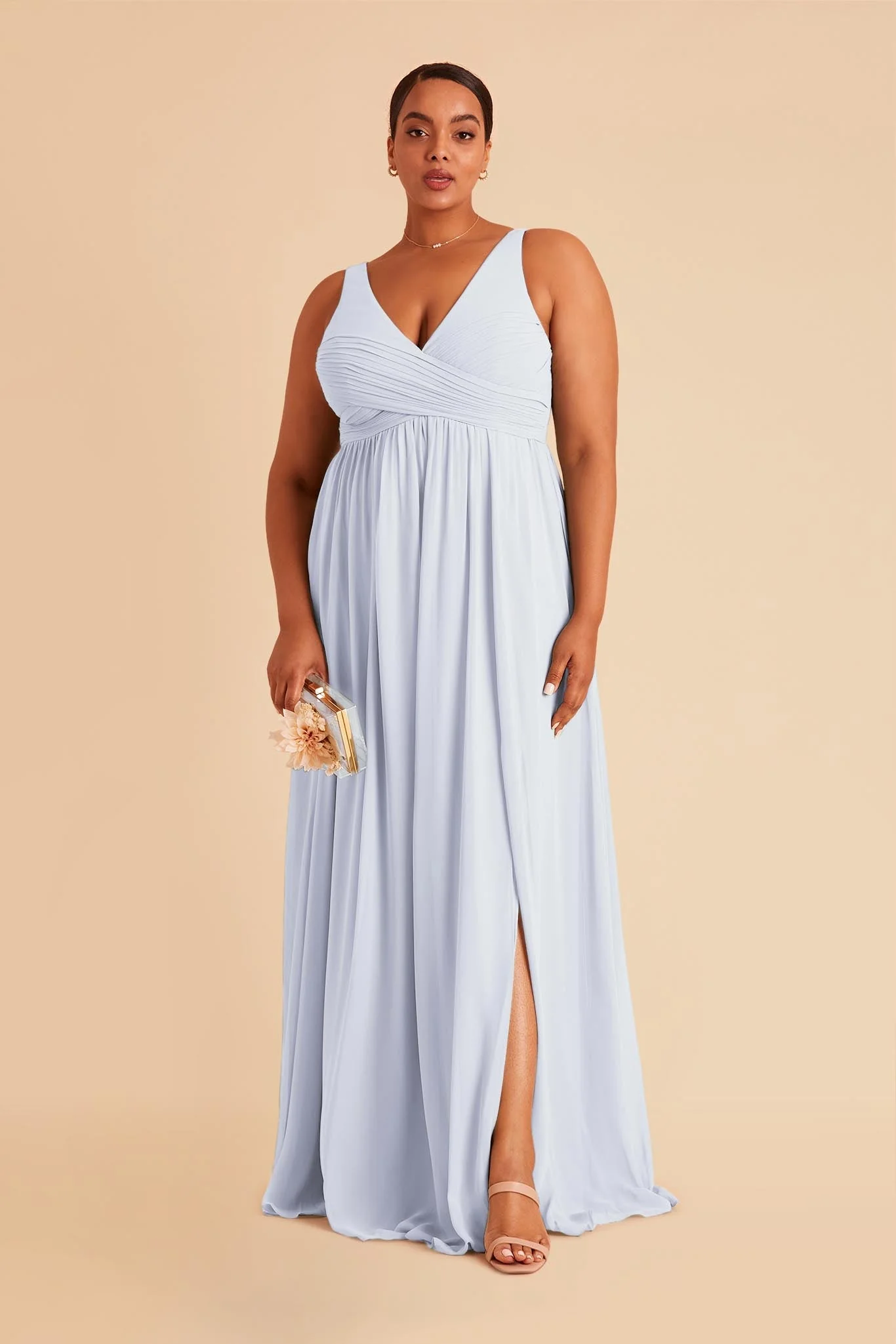 Laurie Chiffon Dress - Ice Blue - Image 3
