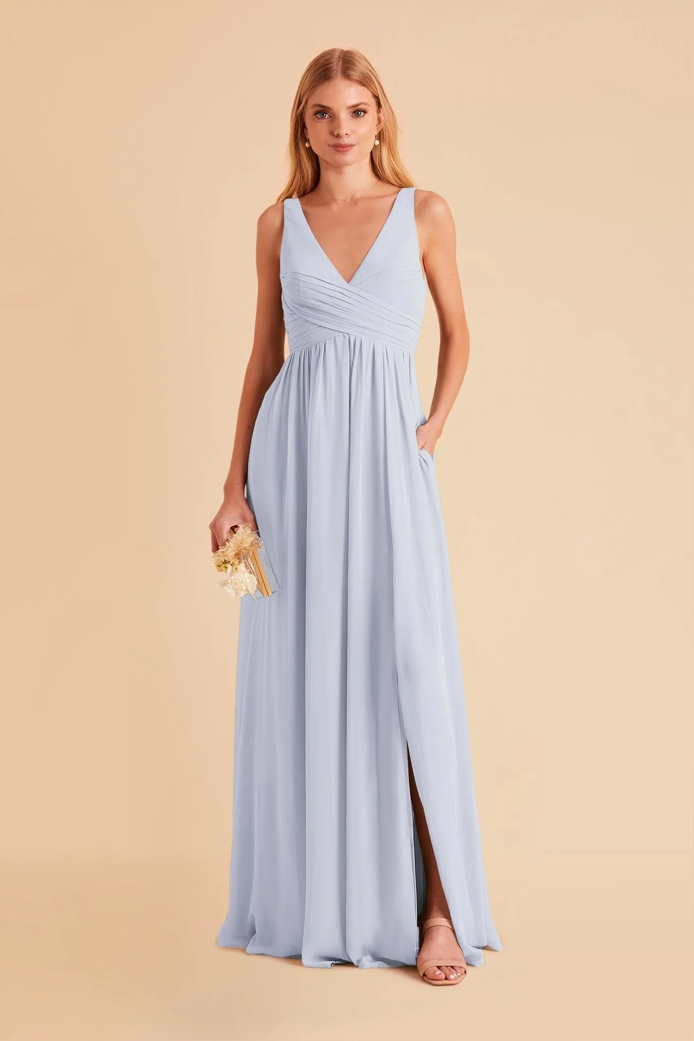 Laurie Chiffon Dress - Ice Blue - Image 5