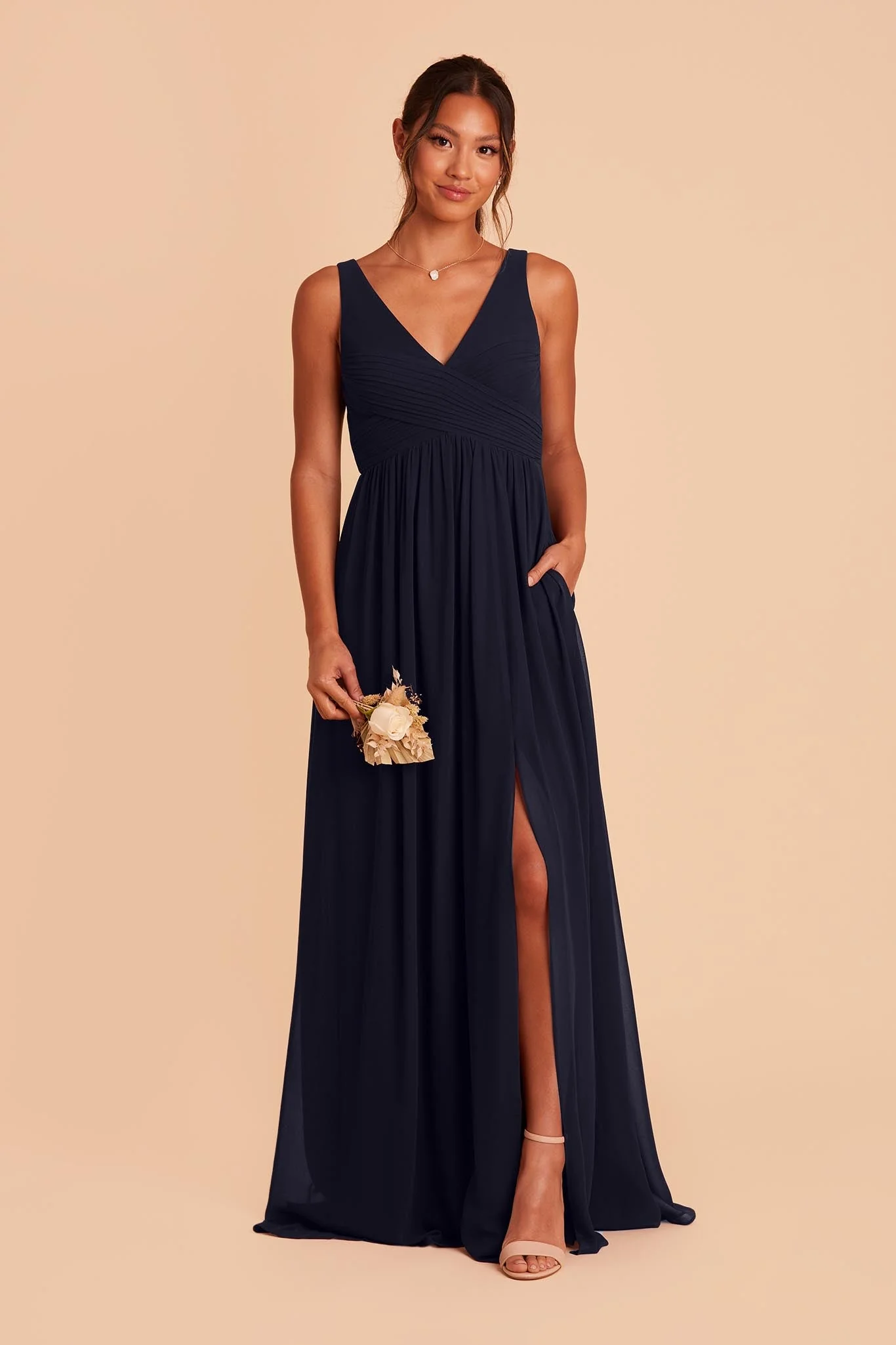 Laurie Chiffon Dress - Navy - Image 5