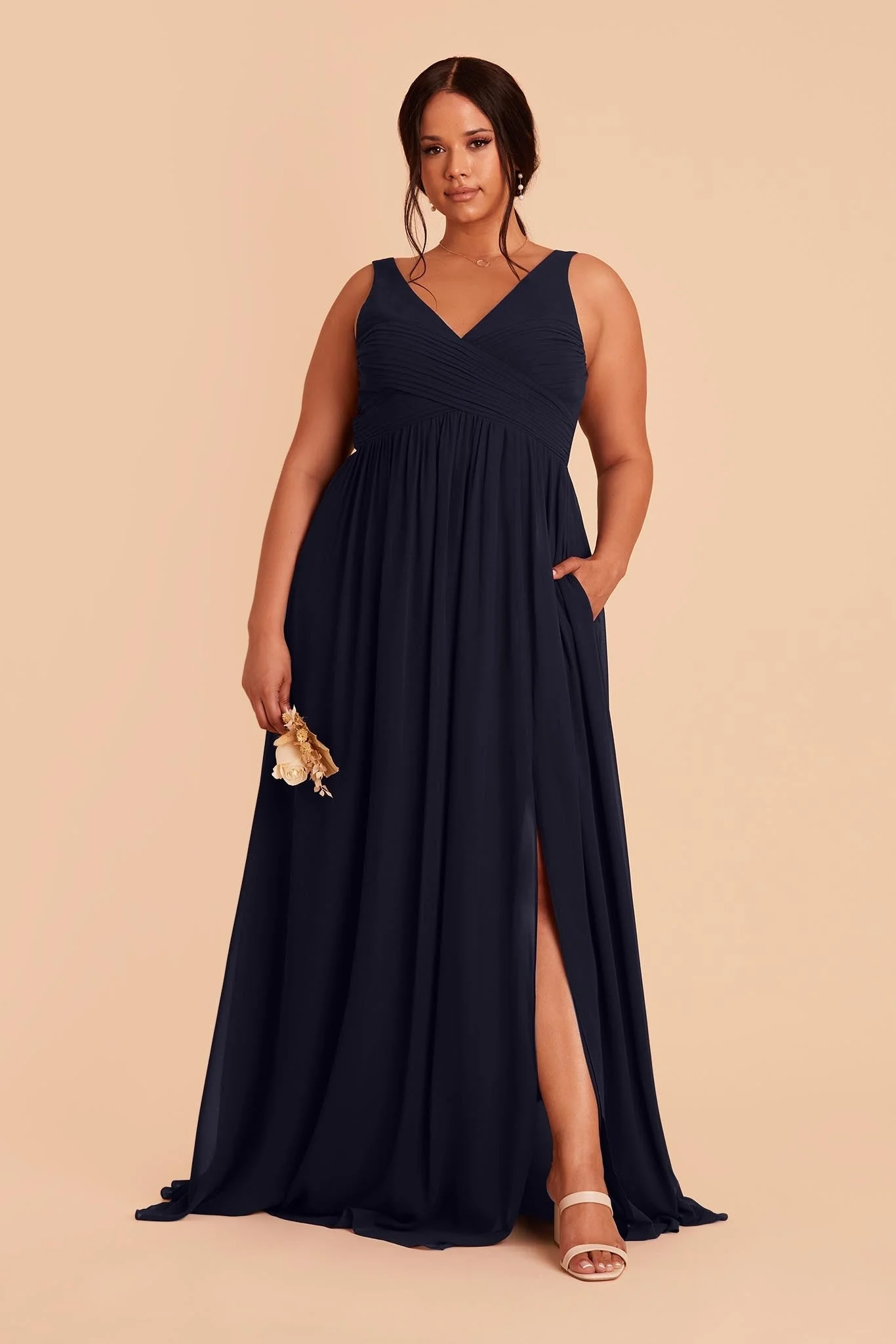 Laurie Chiffon Dress - Navy - Image 8