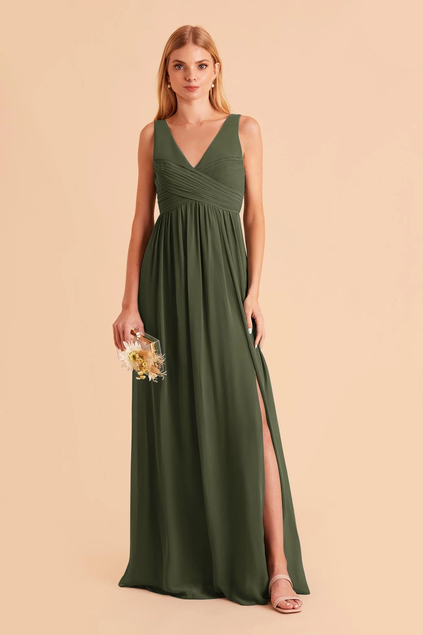 Laurie Chiffon Dress - Olive