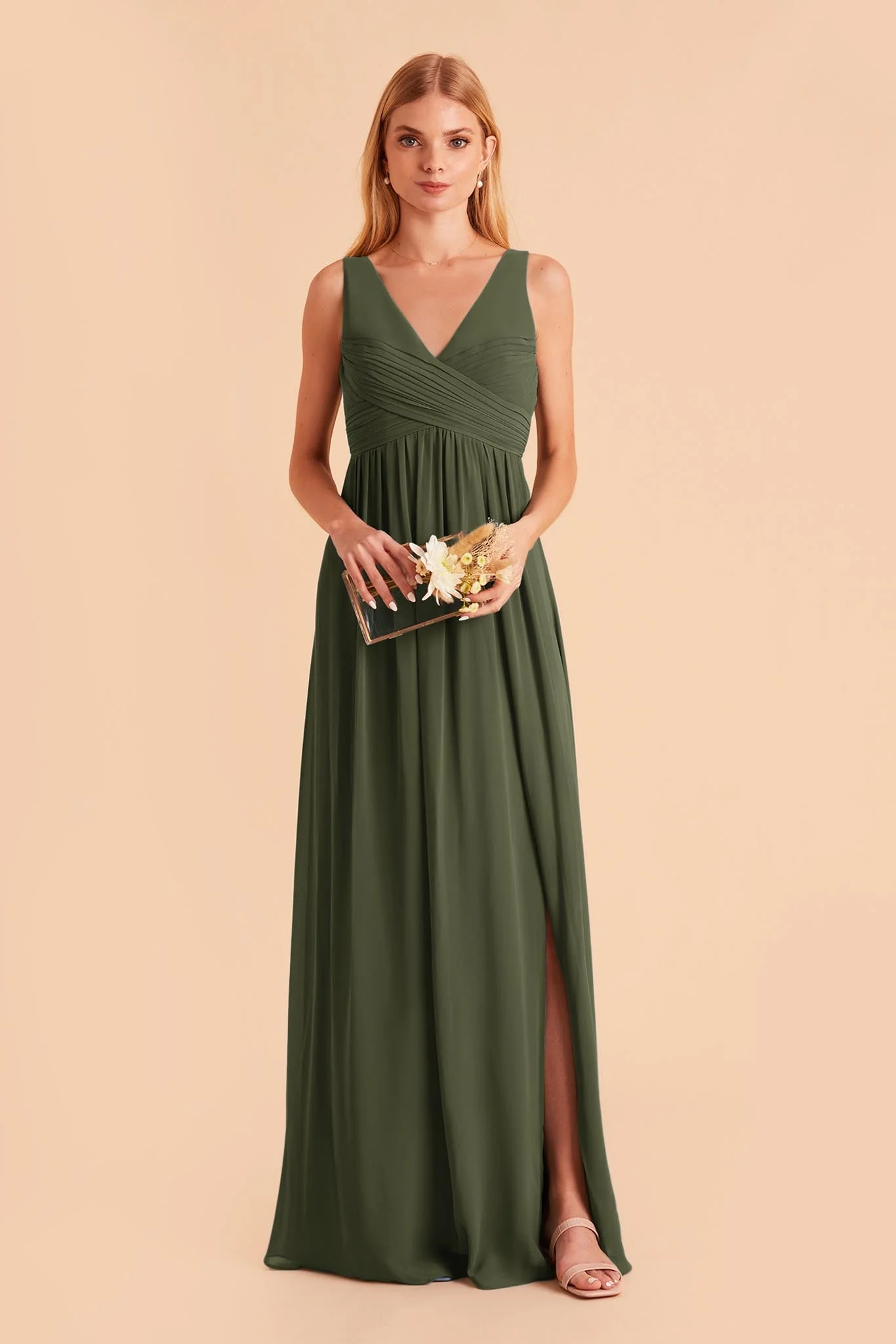 Laurie Chiffon Dress - Olive - Image 5