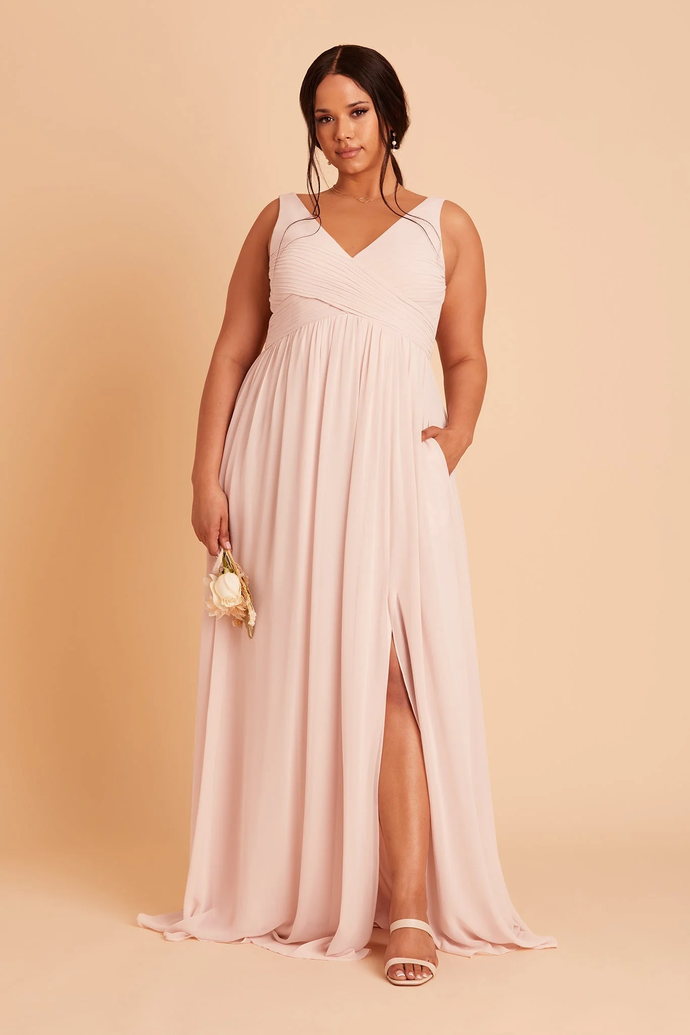 Laurie Chiffon Dress - Pale Blush - Image 12
