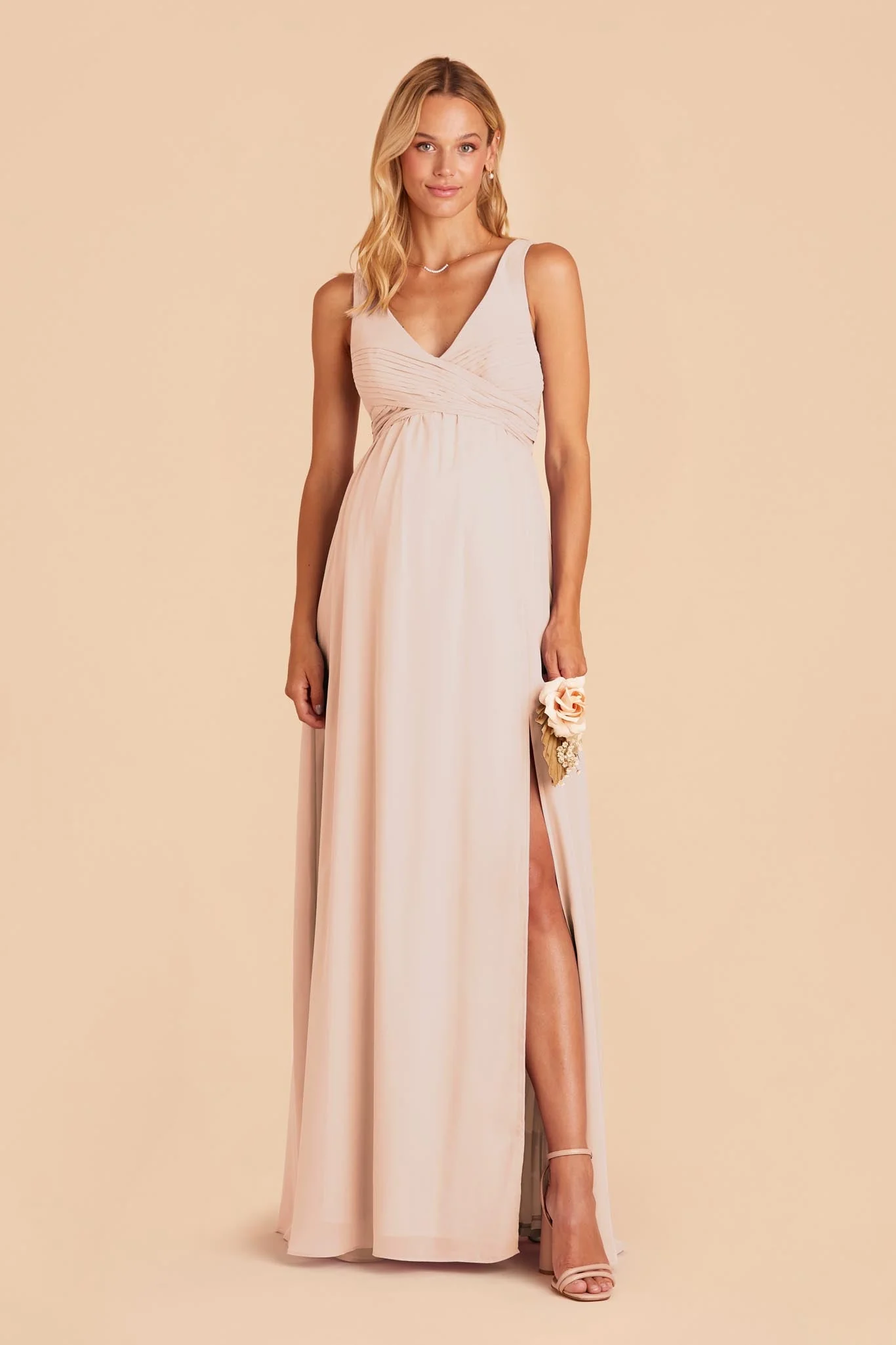 Laurie Chiffon Dress - Pale Blush - Image 2