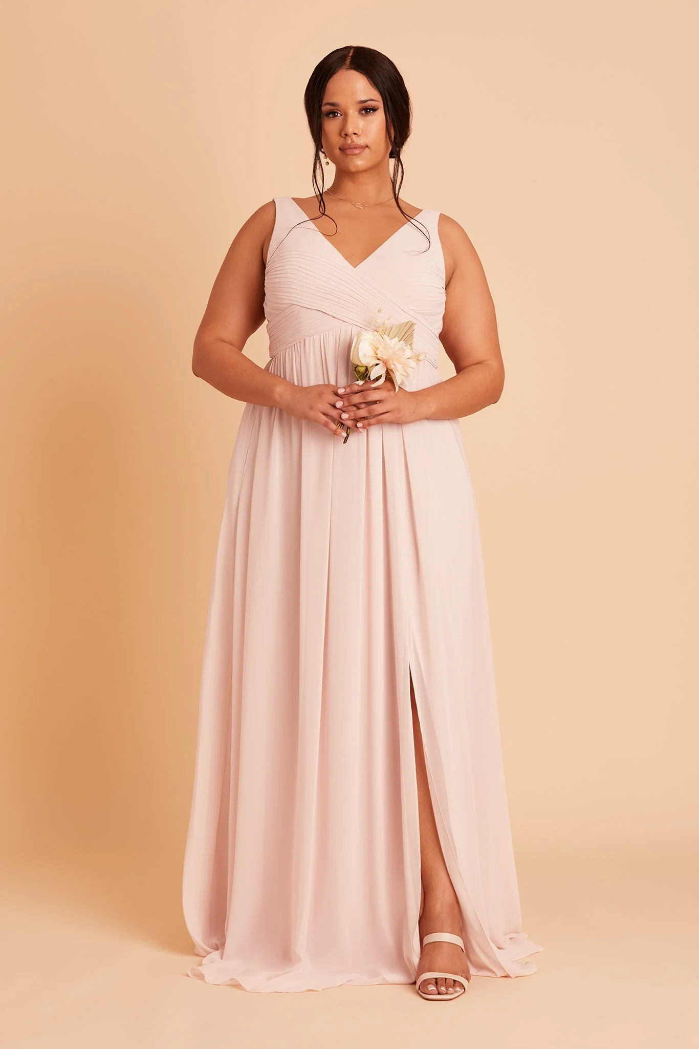 Laurie Chiffon Dress - Pale Blush - Image 3