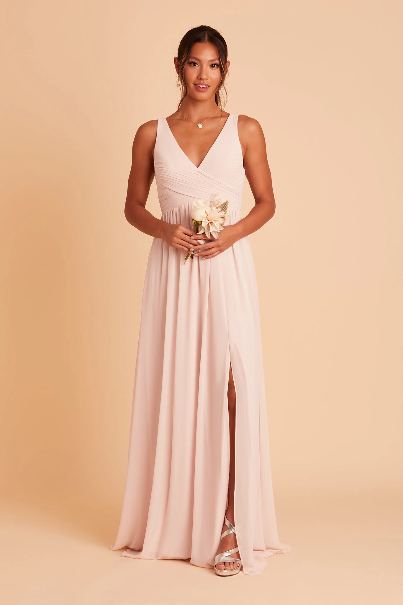 Laurie Chiffon Dress - Pale Blush - Image 4