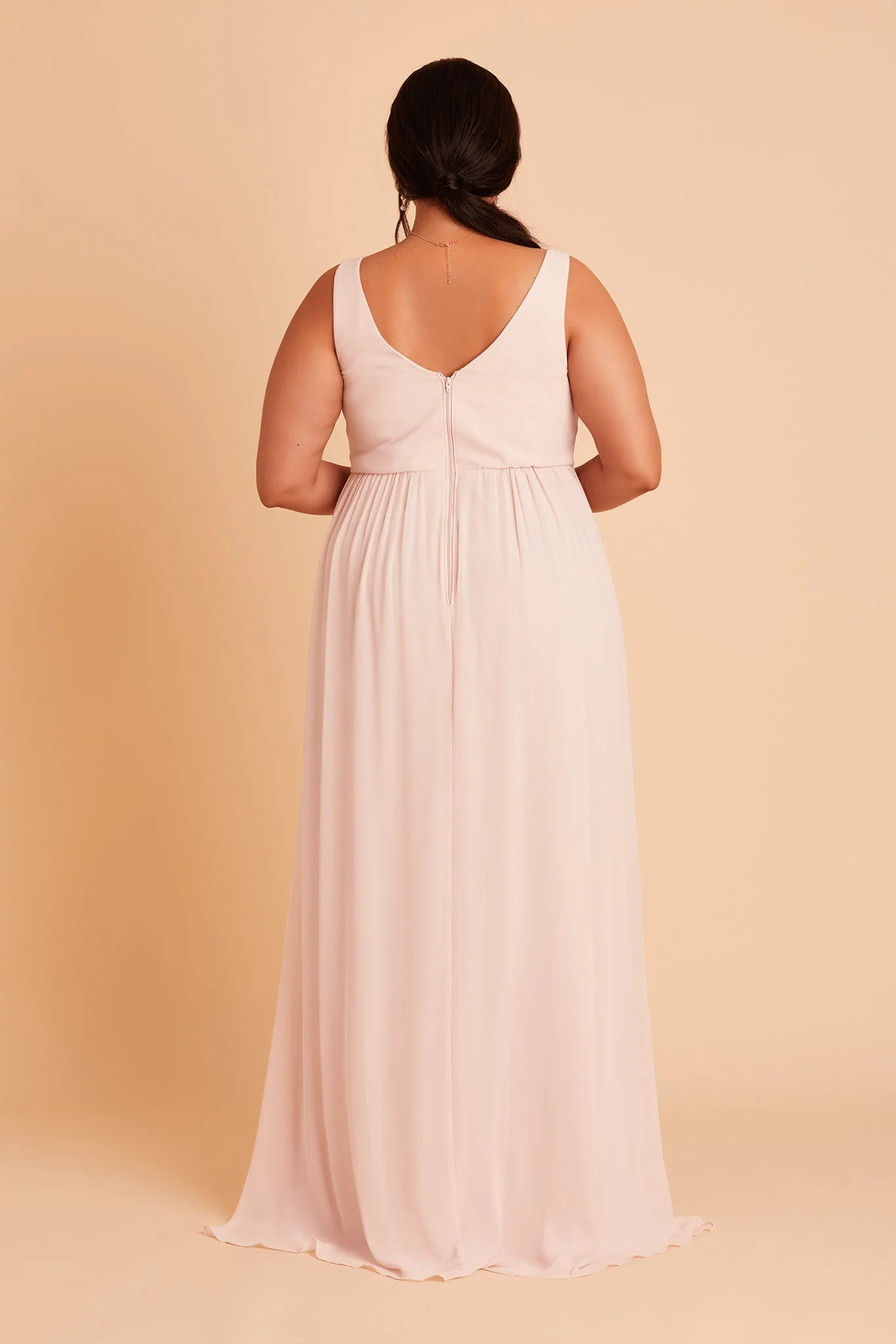 Laurie Chiffon Dress - Pale Blush - Image 9