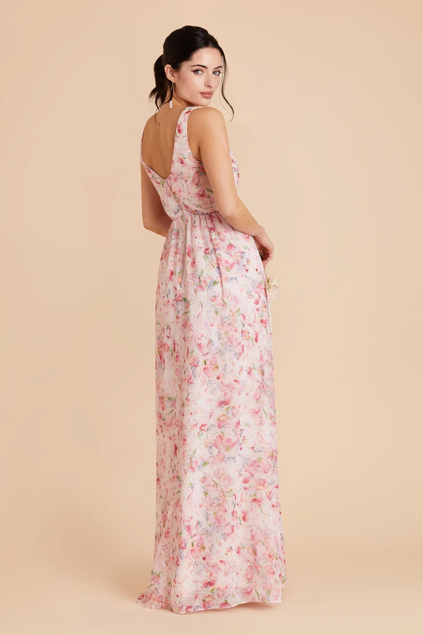 Laurie Chiffon Dress - Pink Falling Petals - Image 2