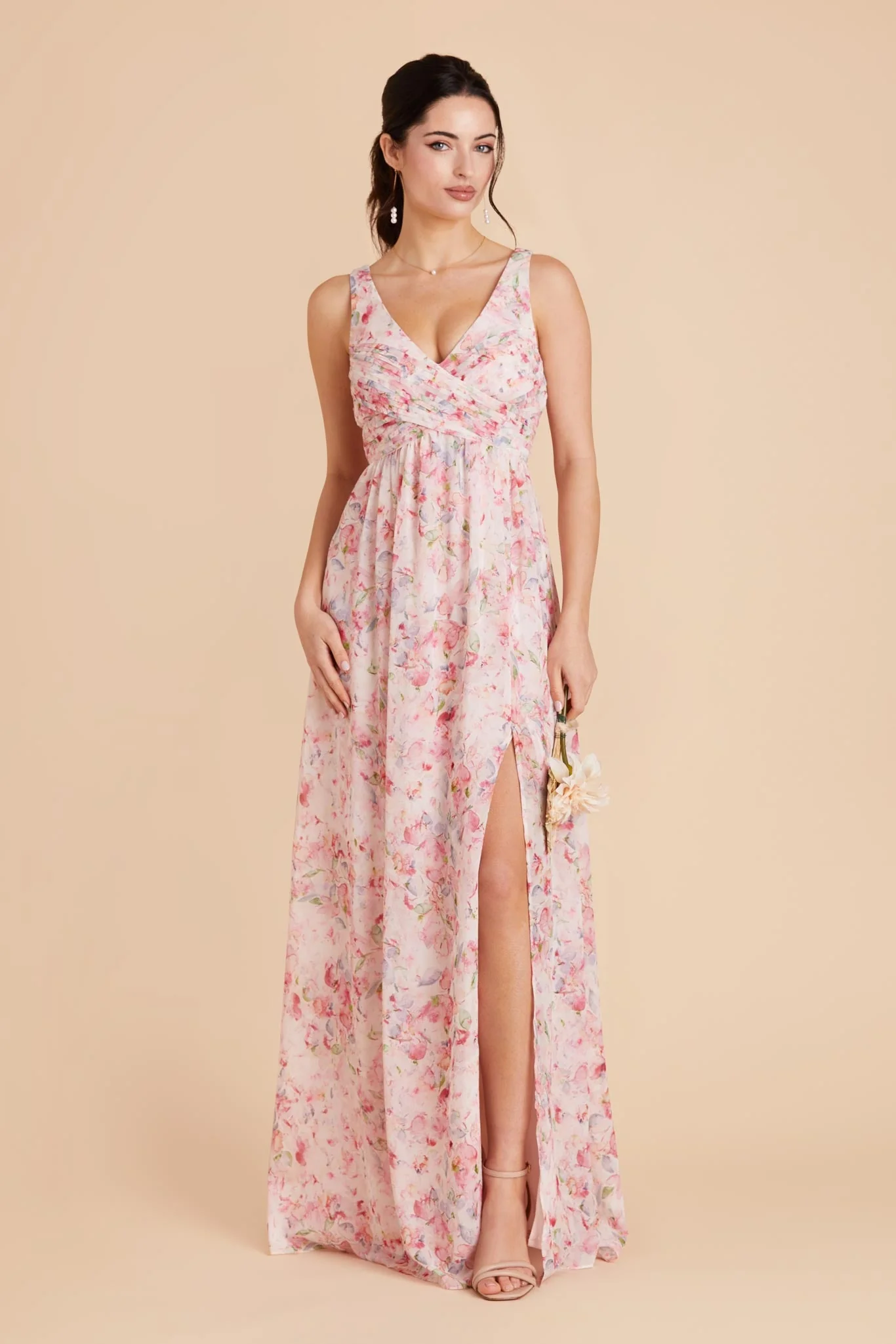 Laurie Chiffon Dress - Pink Falling Petals - Image 8