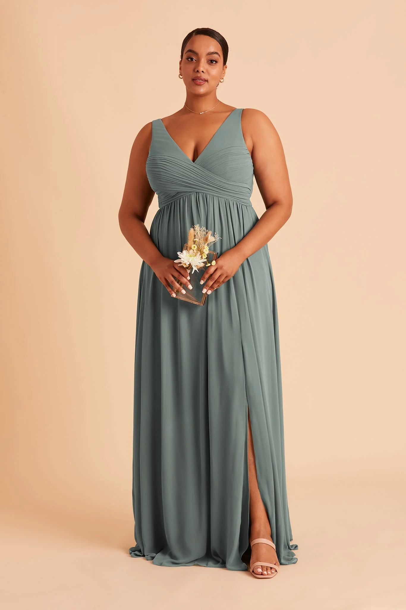 Laurie Chiffon Dress - Sea Glass - Image 11