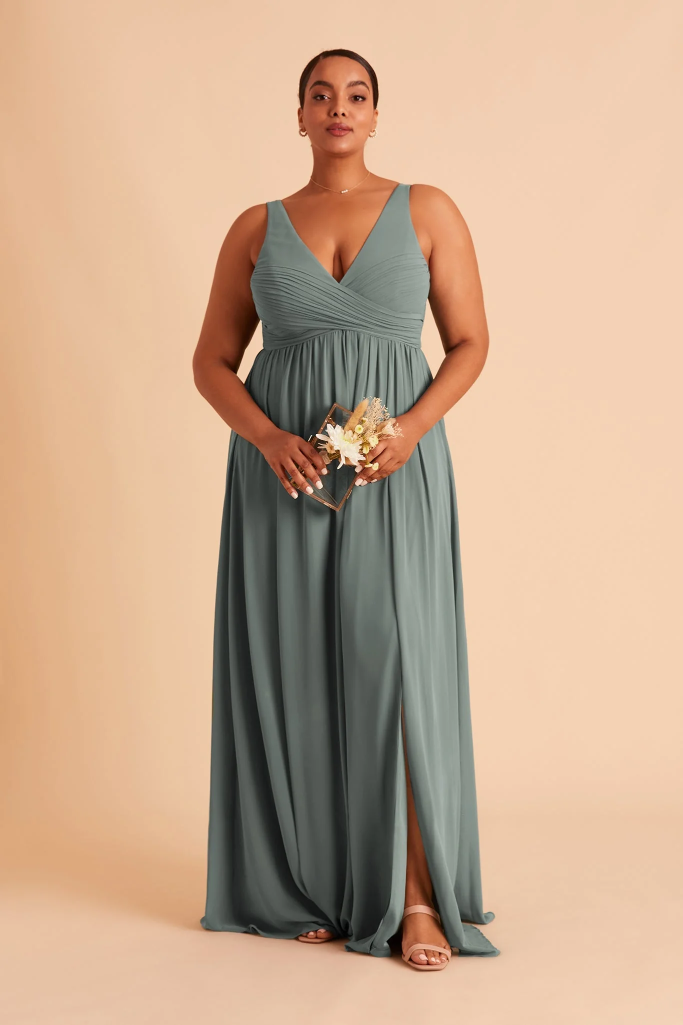 Laurie Chiffon Dress - Sea Glass - Image 12