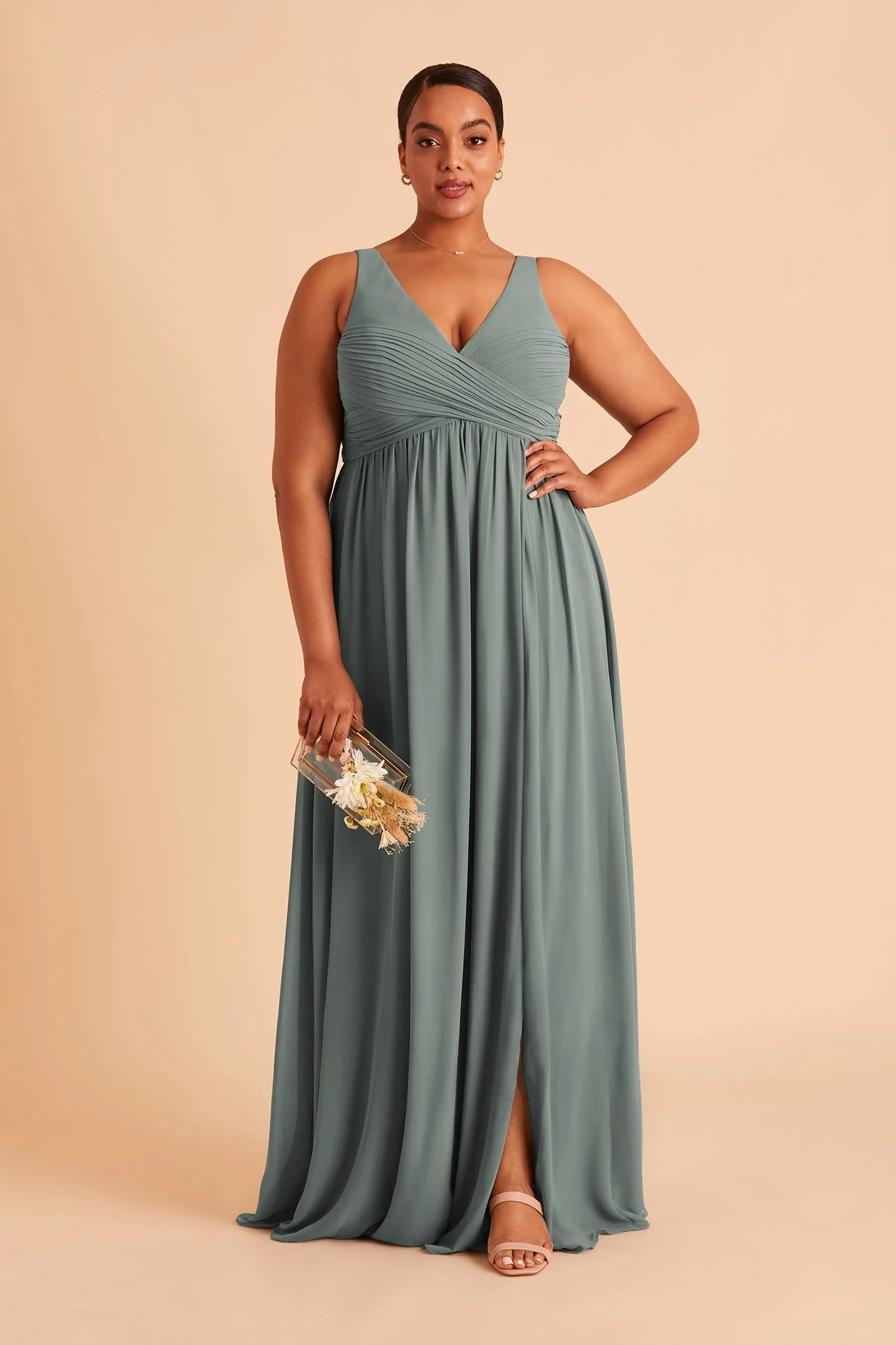 Laurie Chiffon Dress - Sea Glass - Image 13