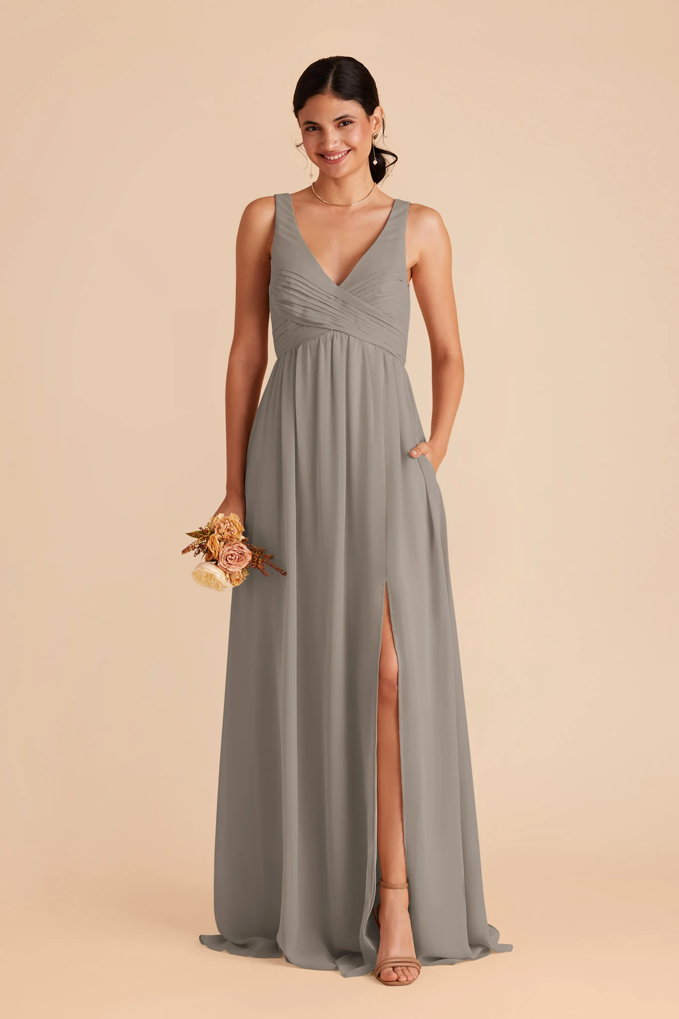 Laurie Chiffon Dress - Silver