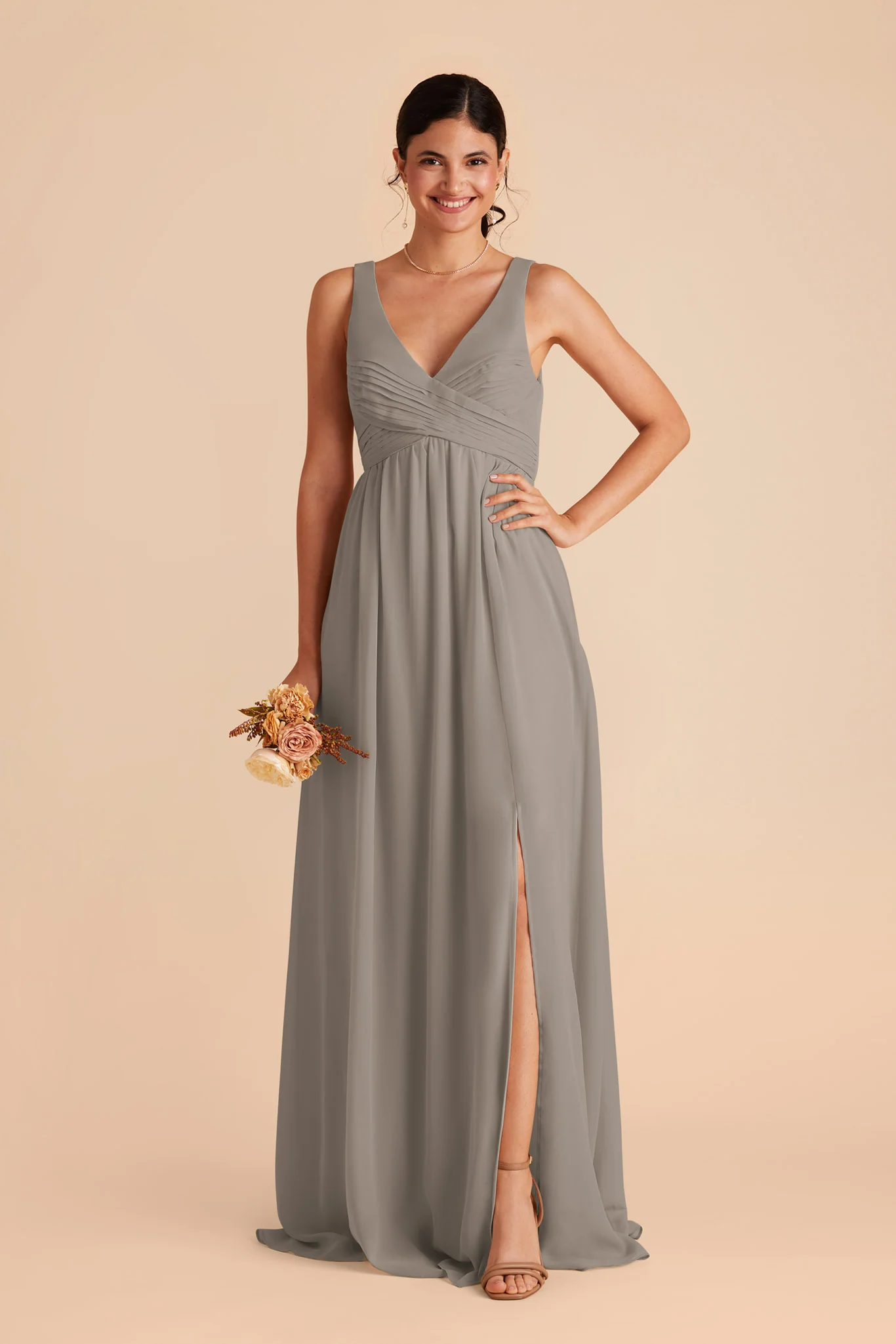 Laurie Chiffon Dress - Silver - Image 3