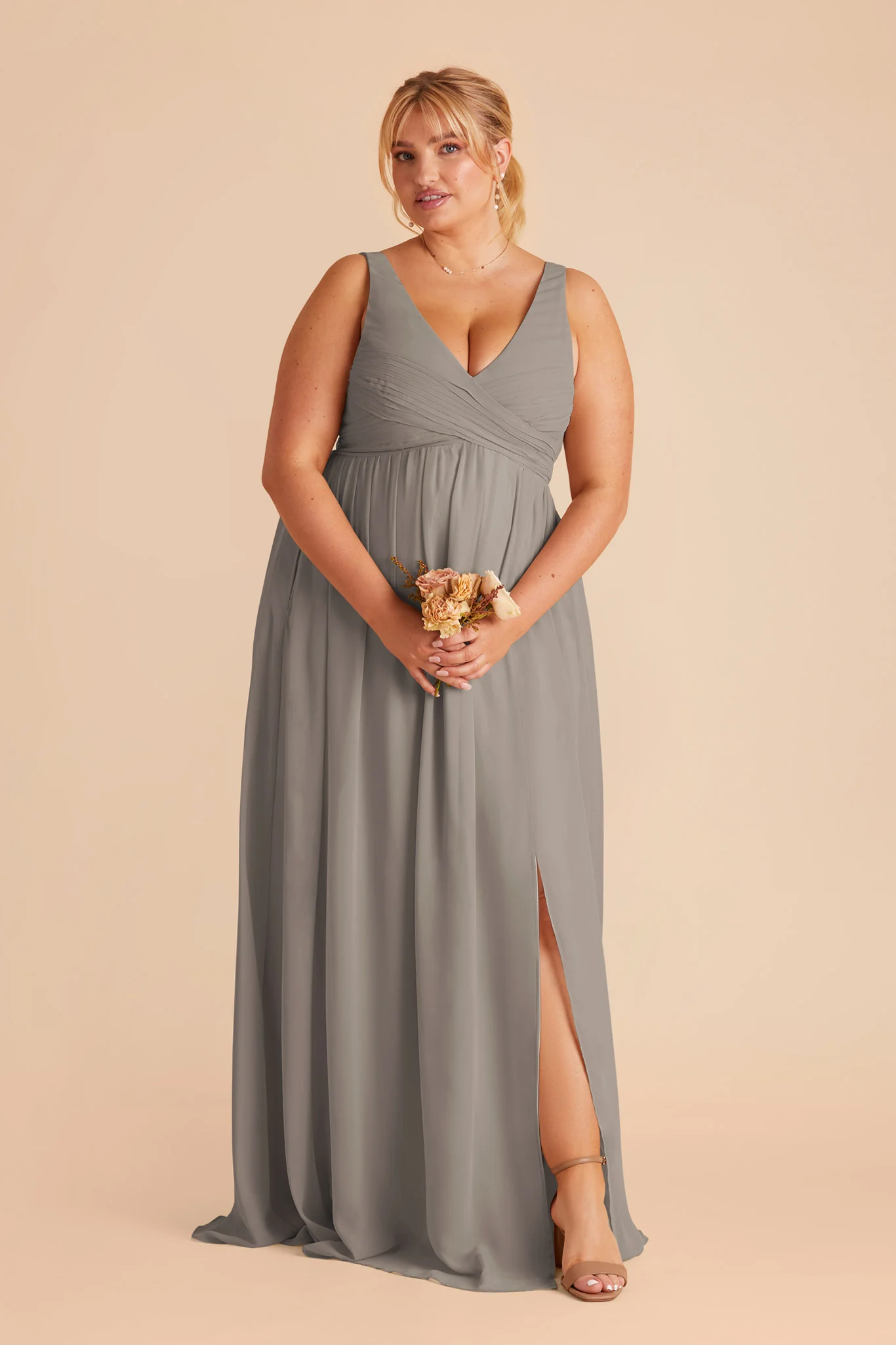 Laurie Chiffon Dress - Silver - Image 6