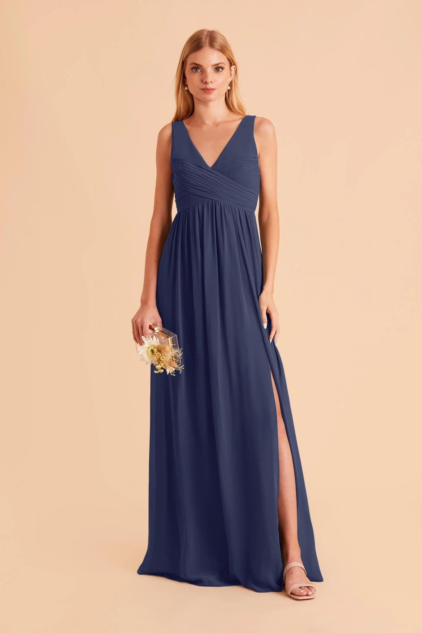 Laurie Chiffon Dress - Slate Blue - Image 4