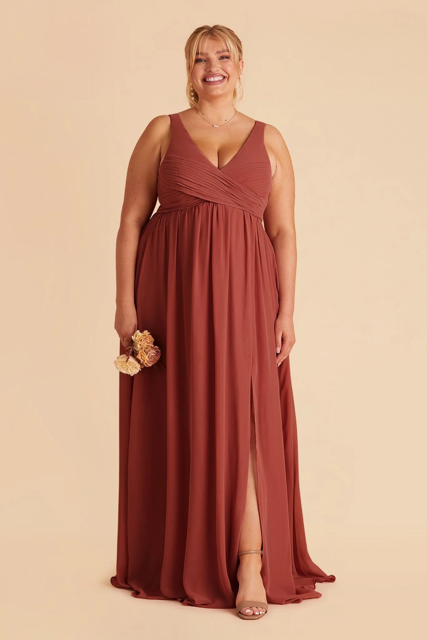Laurie Chiffon Dress - Spice - Image 3