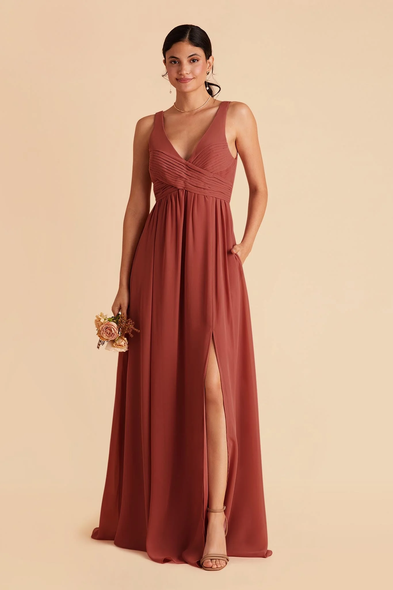 Laurie Chiffon Dress - Spice - Image 5