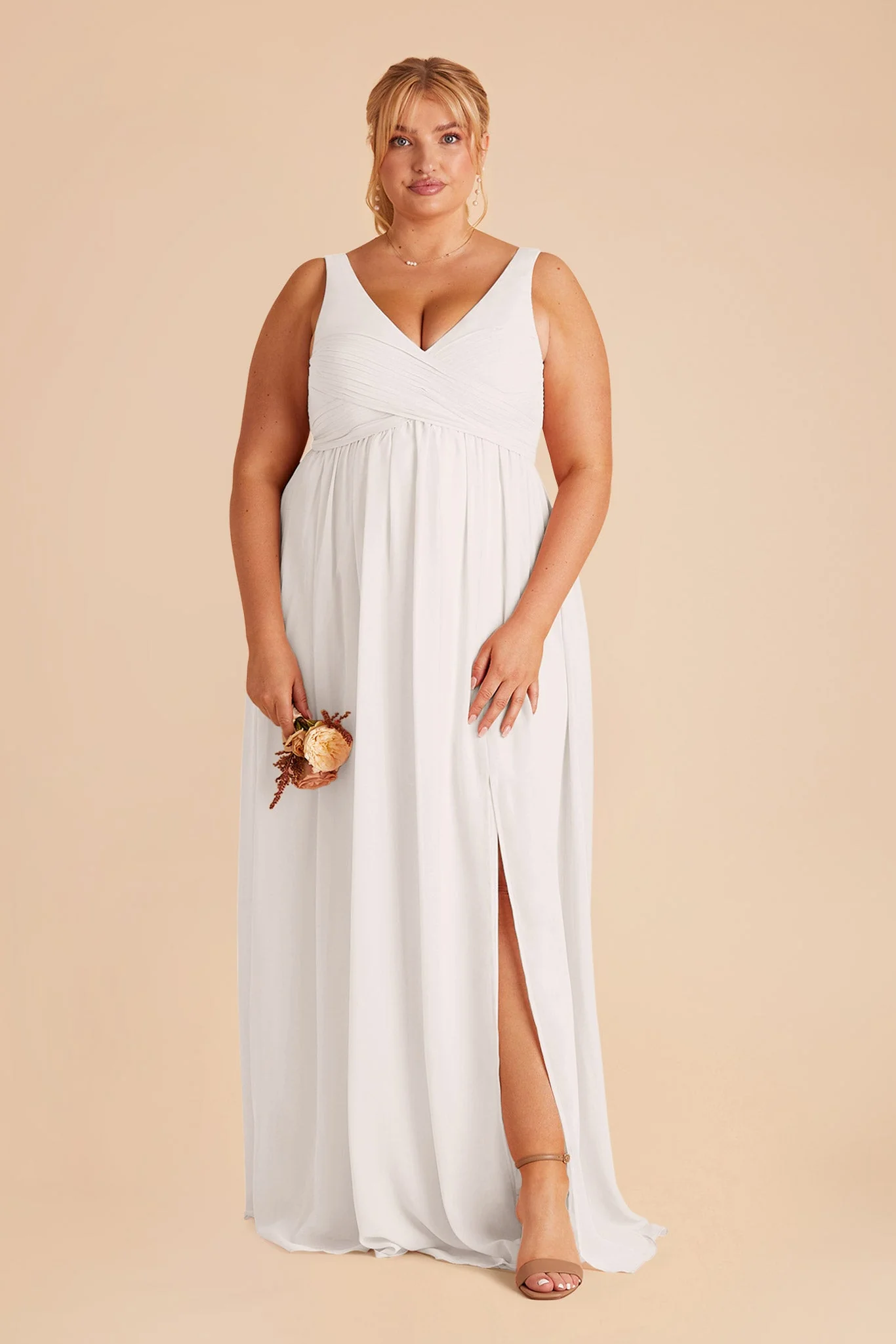 Laurie Chiffon Dress - White - Image 3