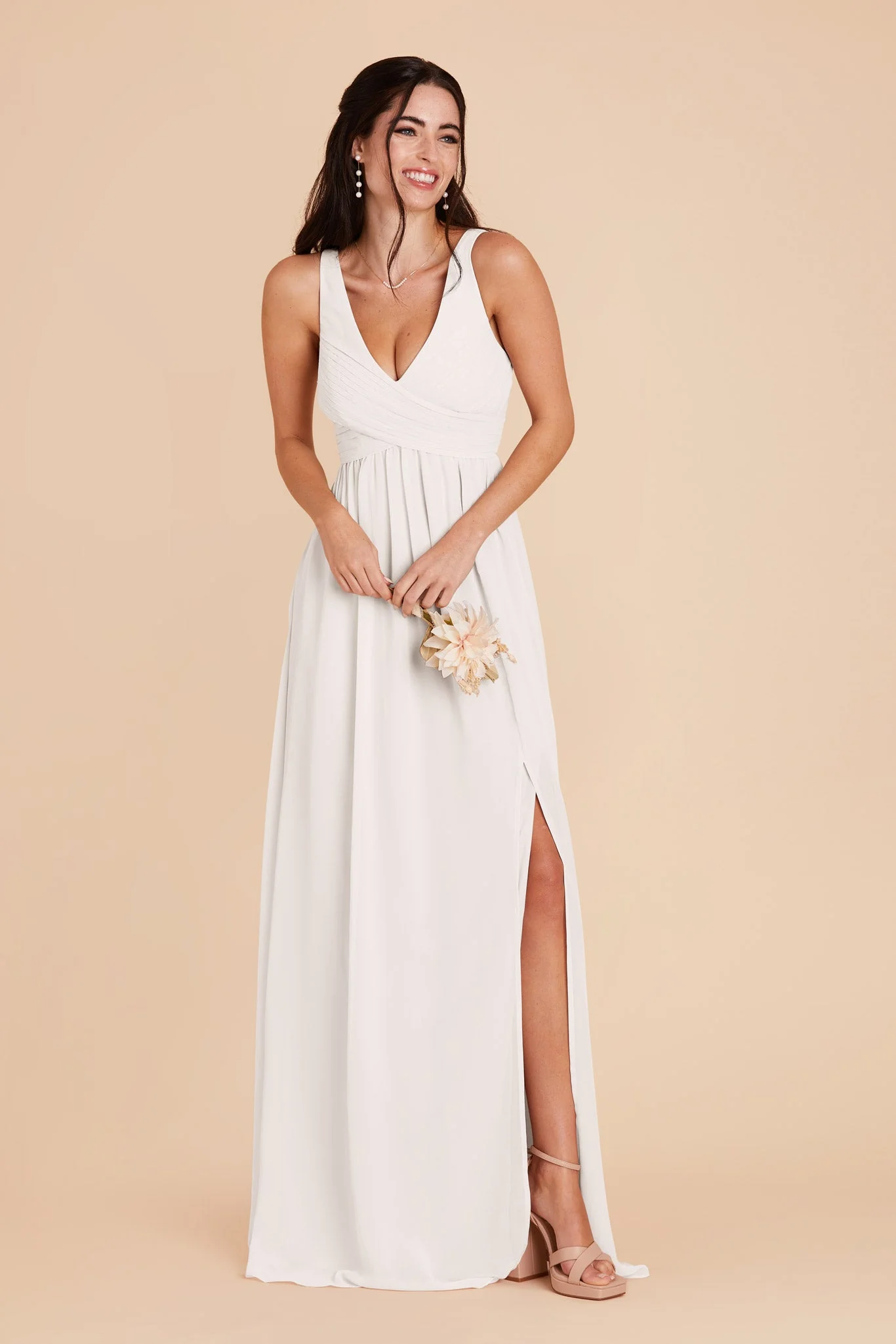 Laurie Chiffon Dress - White - Image 4