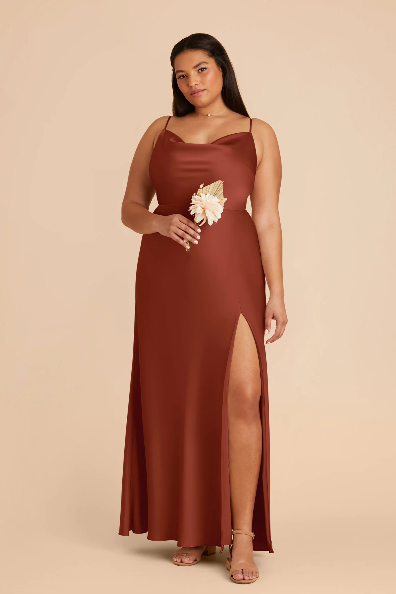 Lisa Matte Satin Dress - Auburn - Image 6