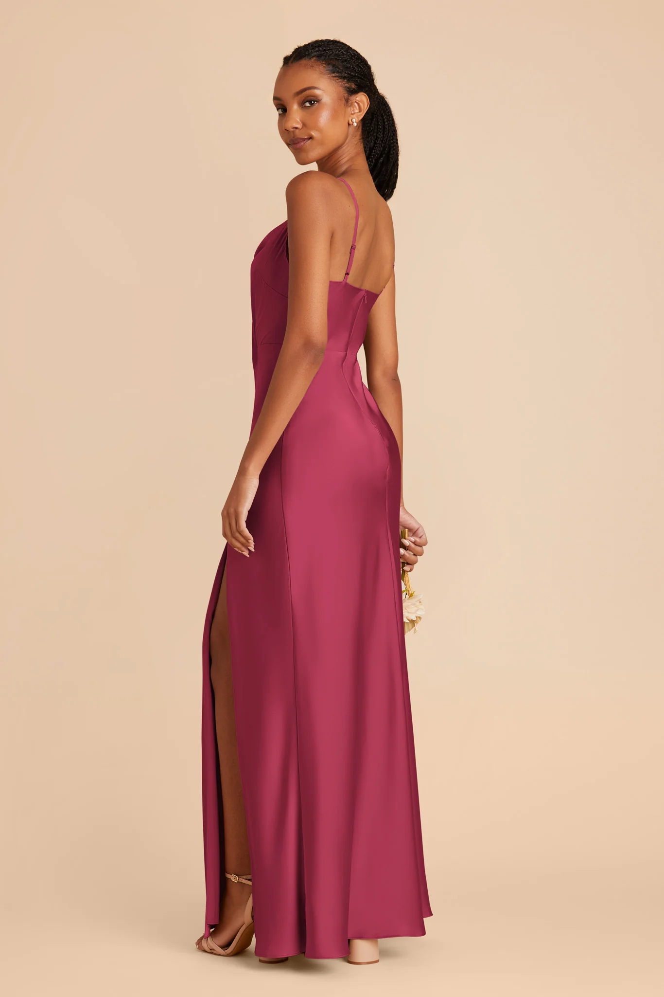Lisa Matte Satin Dress - Berry - Image 4