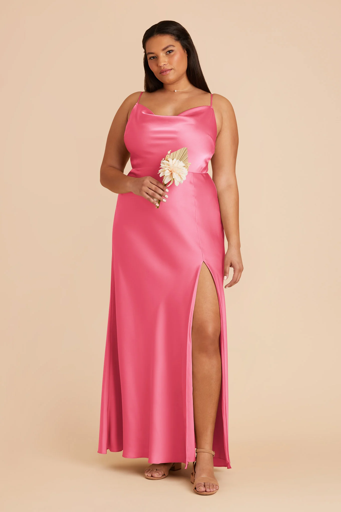 Lisa Matte Satin Dress - Bon Bon Pink - Image 2