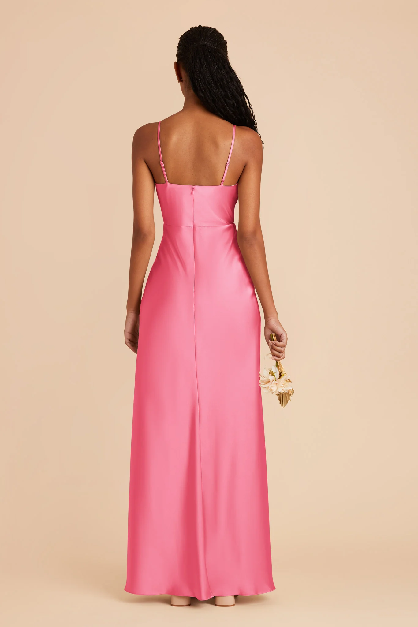 Lisa Matte Satin Dress - Bon Bon Pink - Image 4