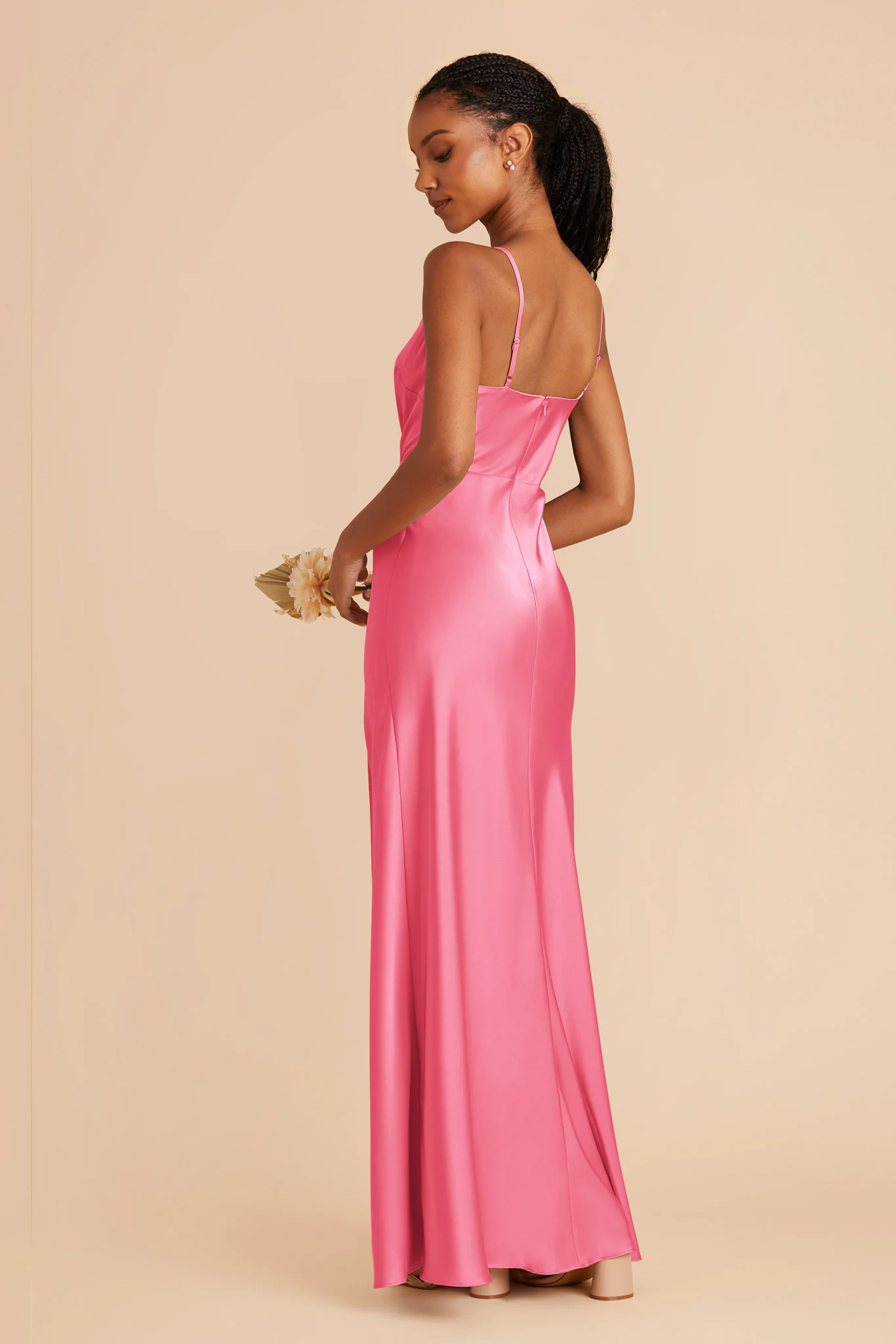 Lisa Matte Satin Dress - Bon Bon Pink - Image 5
